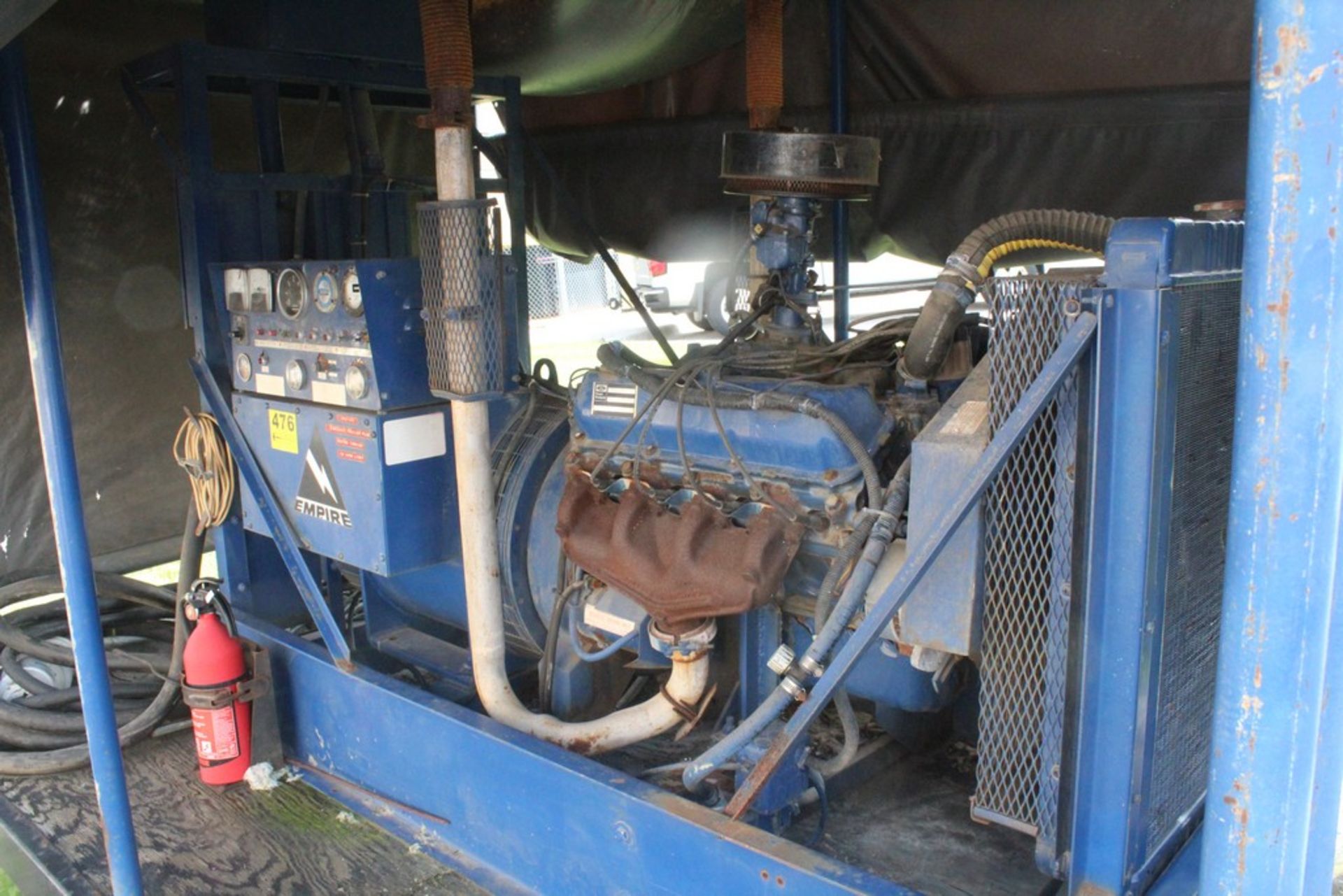 EMPIRE 480 VOLT PORTABLE GENERATOR, FORD 8 CYLINDER GAS ENGINE, TWOAXLE TRAILER, 14' X 6'6", - Image 6 of 17