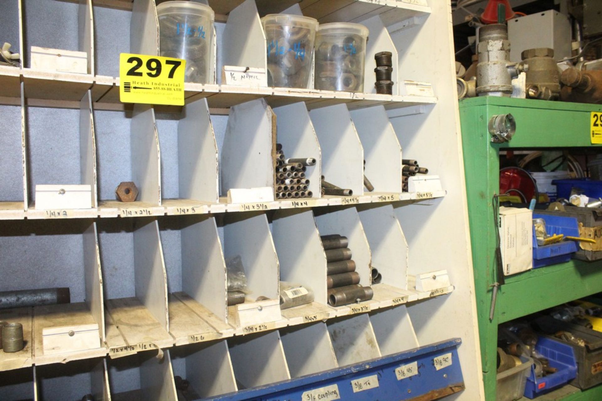 LARGE QTY OF PIPE FITTINGS WITH STORAGE RACK - Image 2 of 4