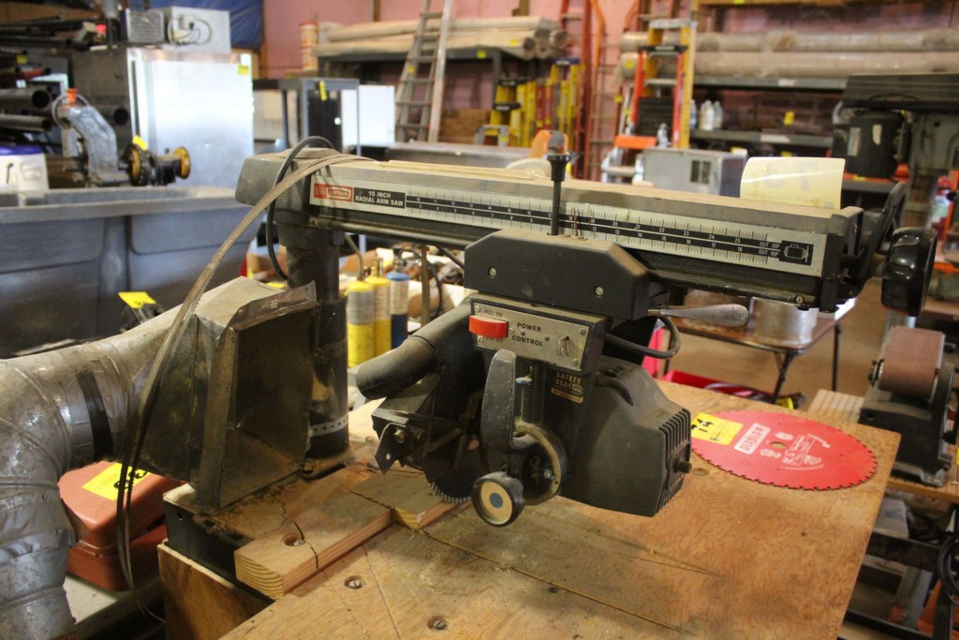 CRAFTSMAN 12" RADIAL ARM SAW WITH WOOD CABINET BASE - Image 2 of 3