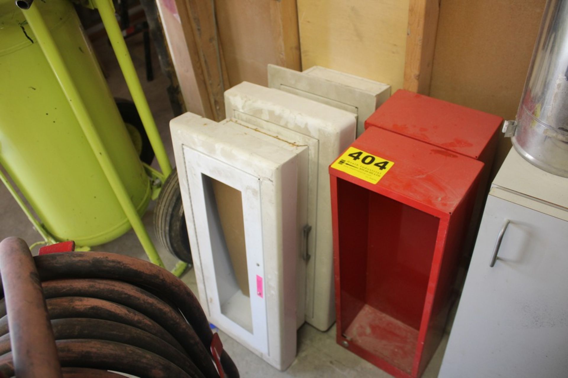 ASSORTED FIRE EXTINGUISHER WALL MOUNT CABINETS