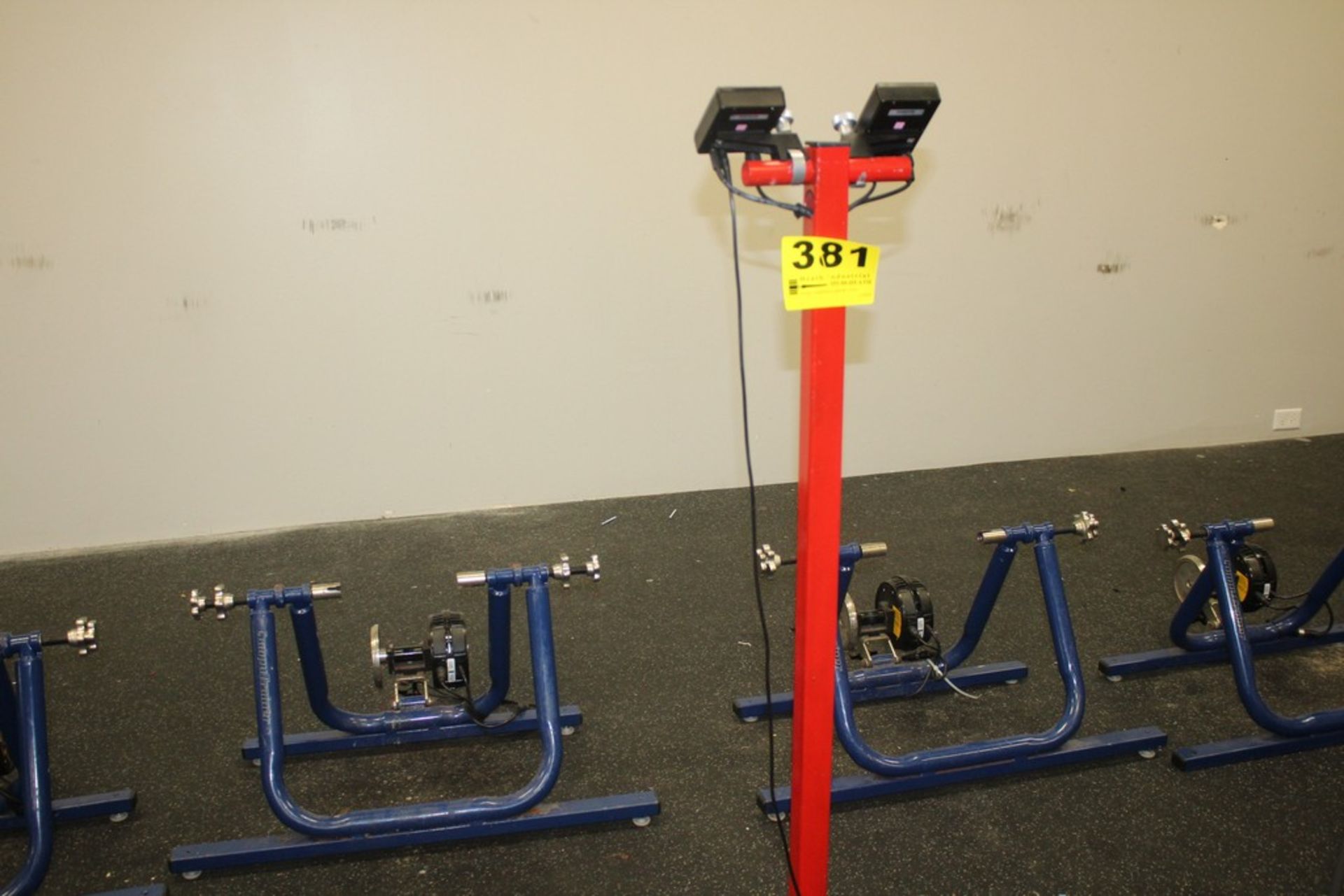 TWO POSITION COMPUTER TRAINING BICYCLE STANDS WITH (2) COMPUTRAINER MONITORS