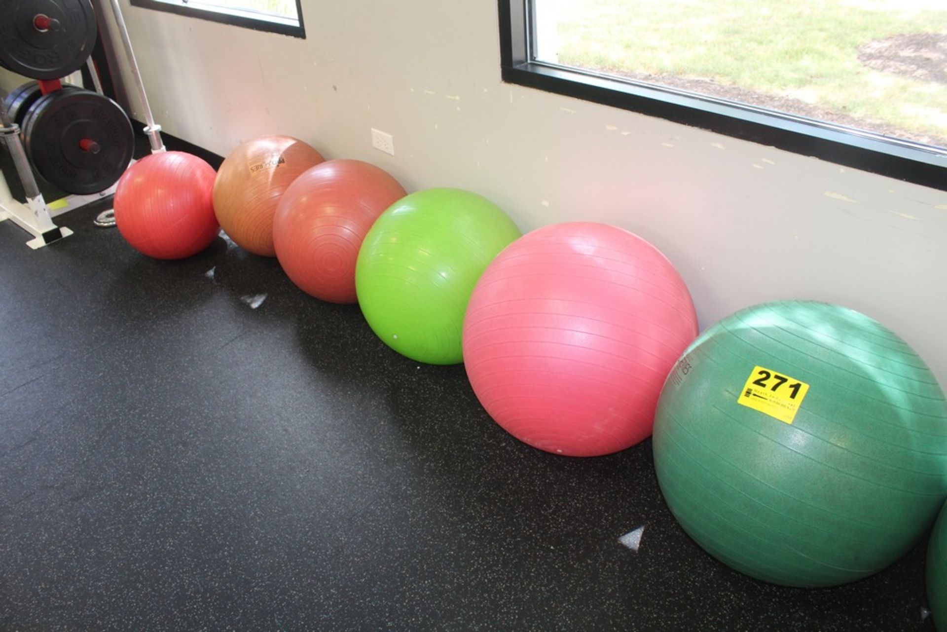 (6) ASSORTED EXERCISE & THERAPY BALLS SOME THERA-BAND