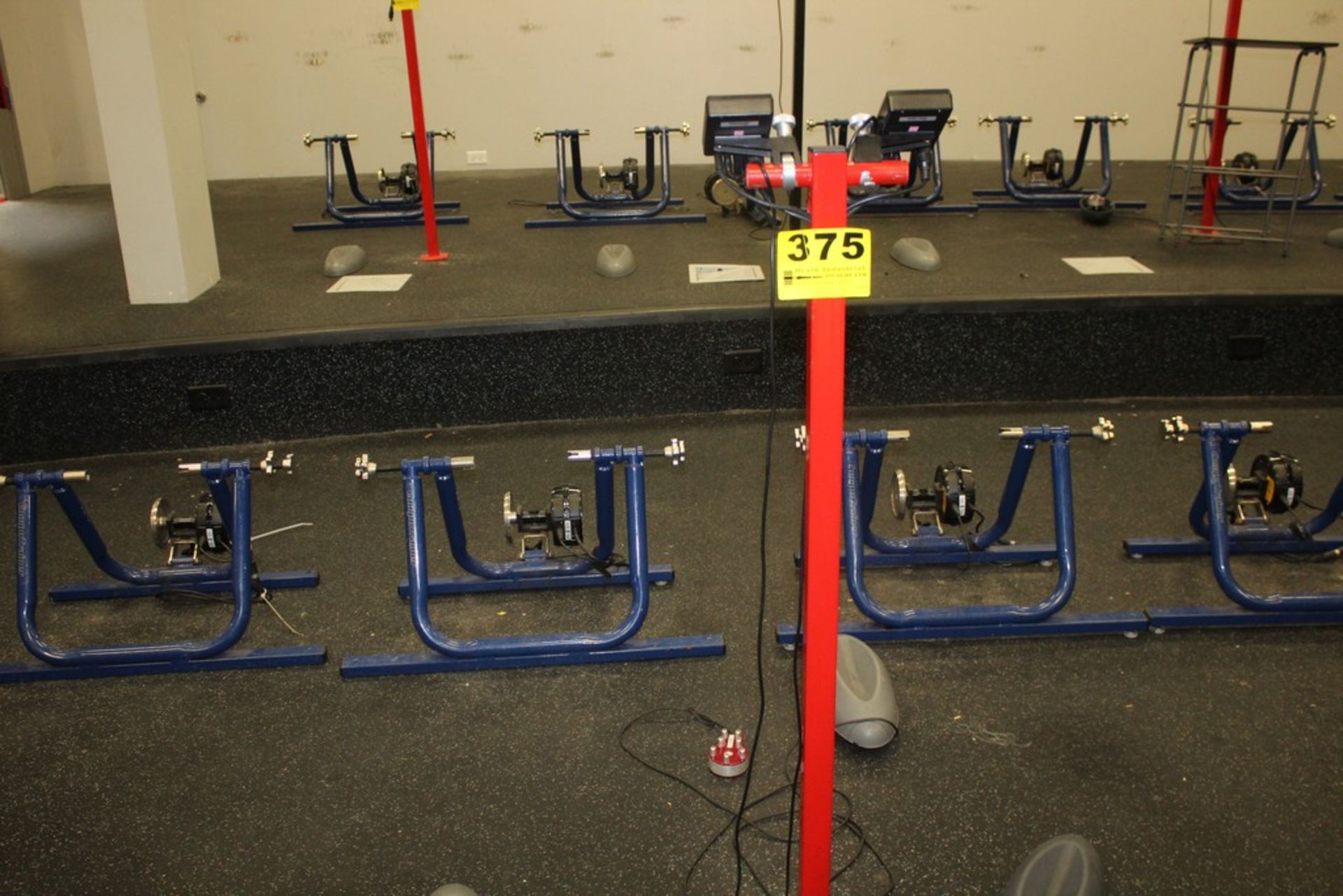 TWO POSITION COMPUTER TRAINING BICYCLE STANDS WITH (2) COMPUTRAINER MONITORS