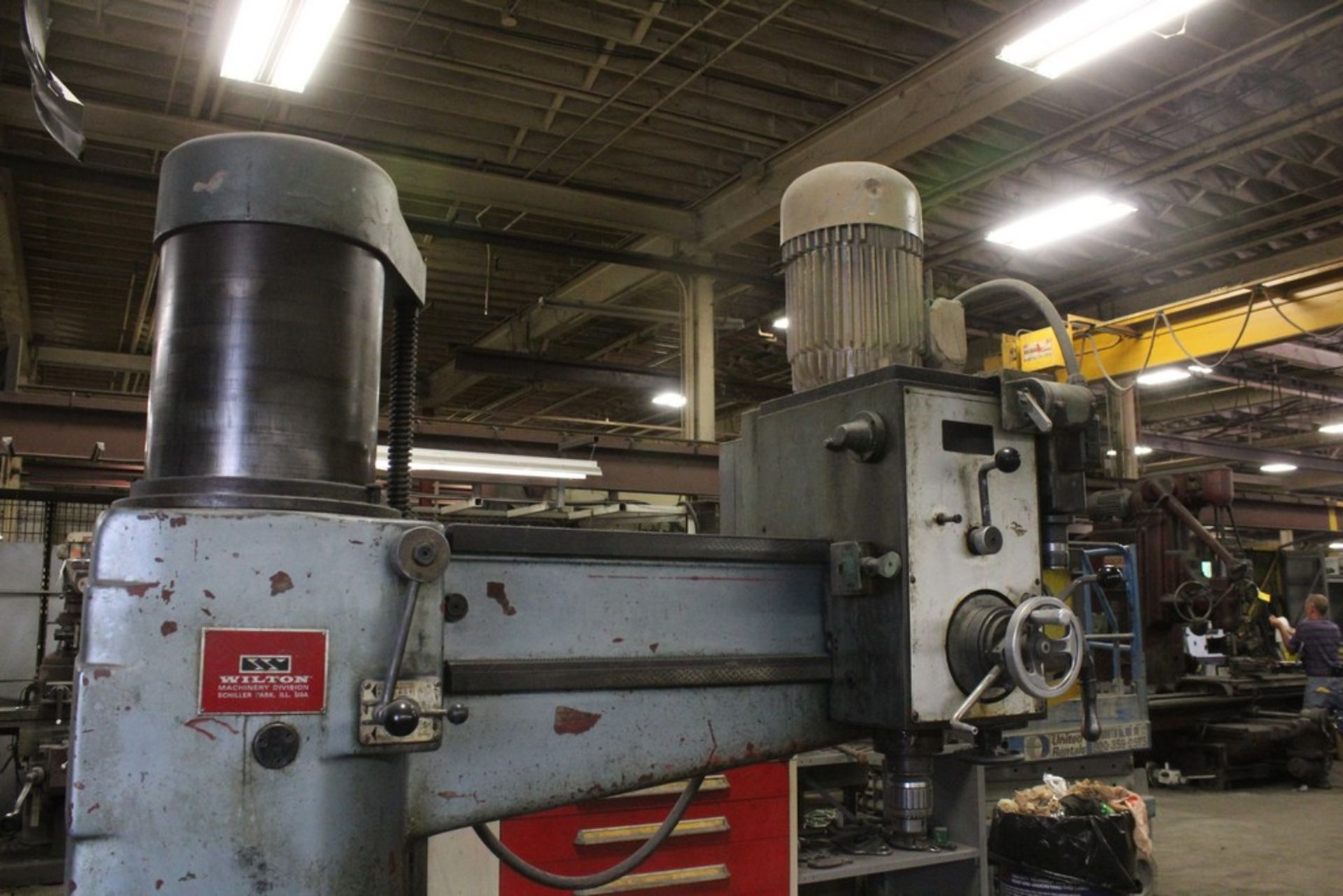 WILTON 4’ ARM 12” COLUMN RADIAL ARM DRILL WITH BOX TABLE Loading Fee: $300 - Image 6 of 7