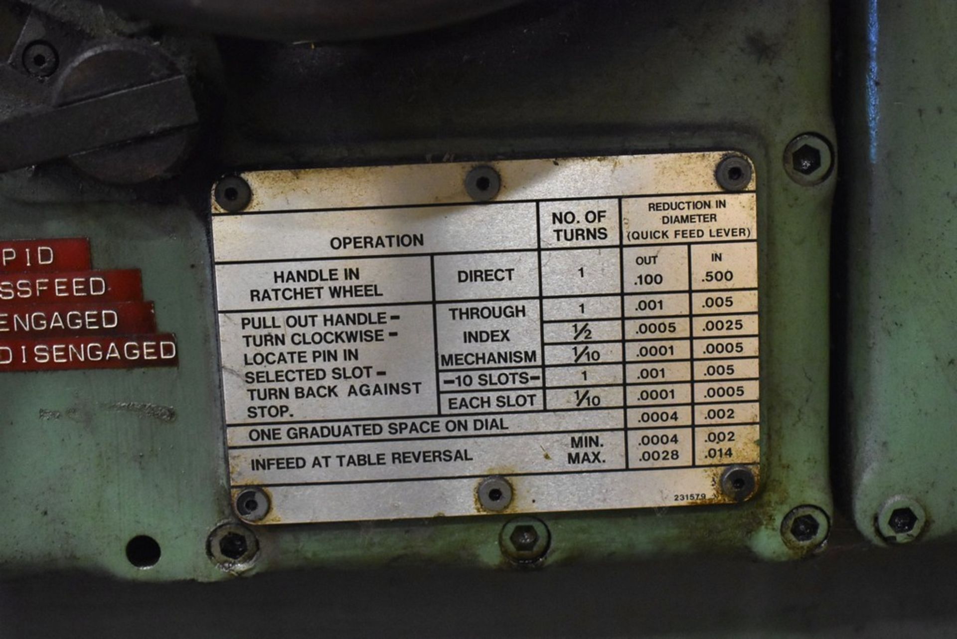 CINCINNATI 24” X 48” UNIVERSAL HYDRAULIC CYLINDRICAL GRINDER, S/N 3U4E5DN-1, WITH DROP DOWN INTERNAL - Image 5 of 7