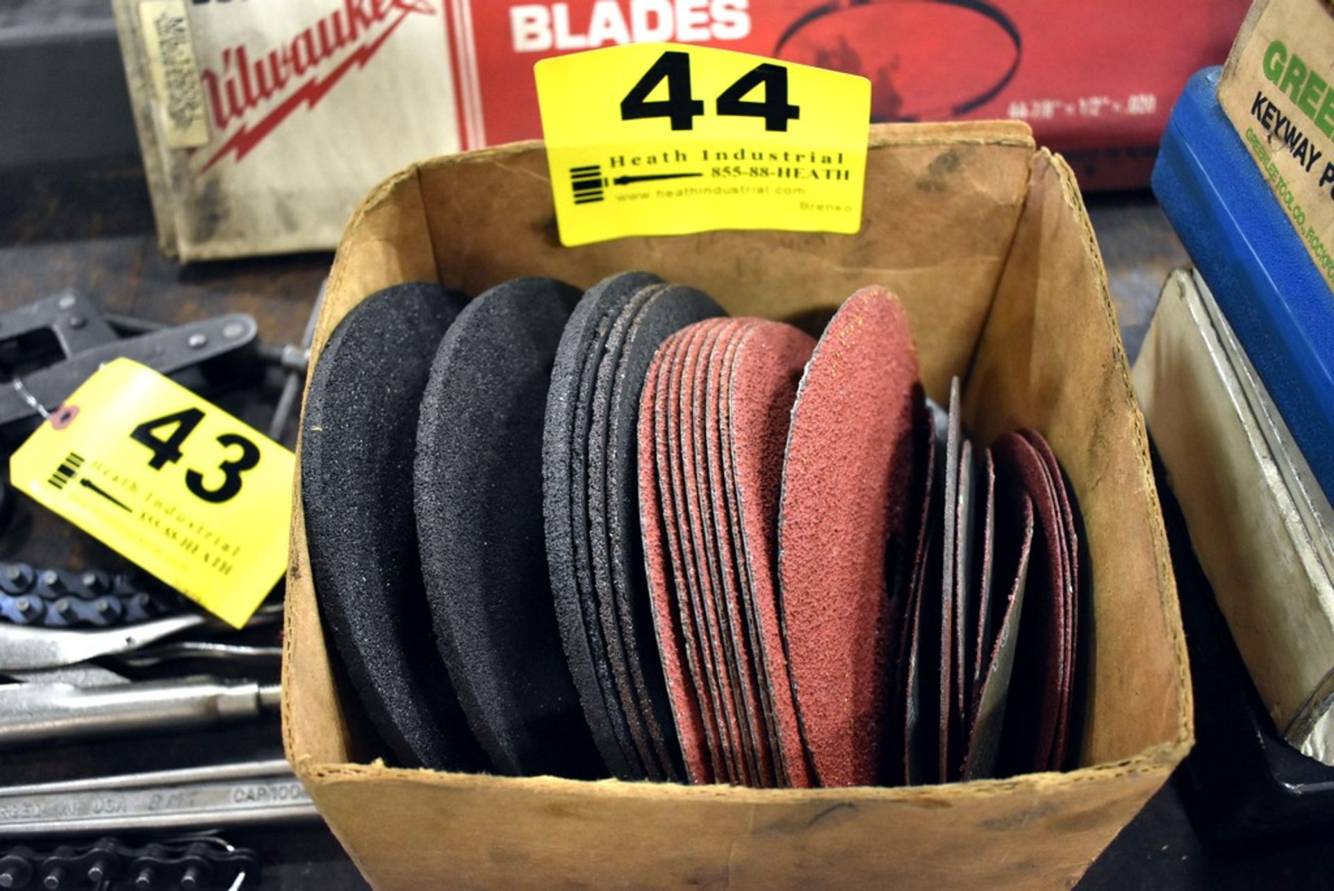 ASSORTED GRINDING WHEELS AND ABRASIVE DISKS