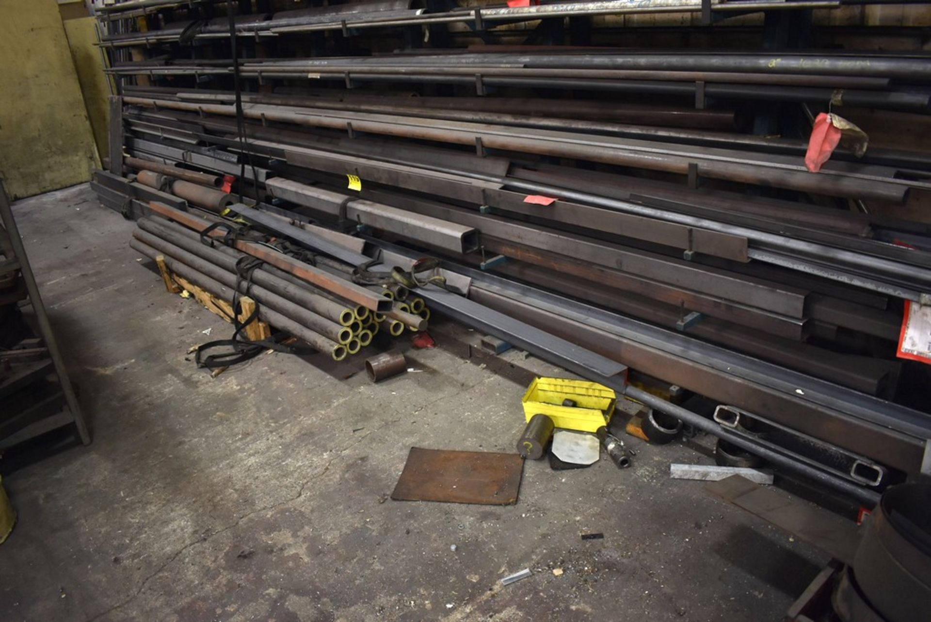 (3) SHELVES OF ASSORTED STEEL STOCK AND ON FLOOR