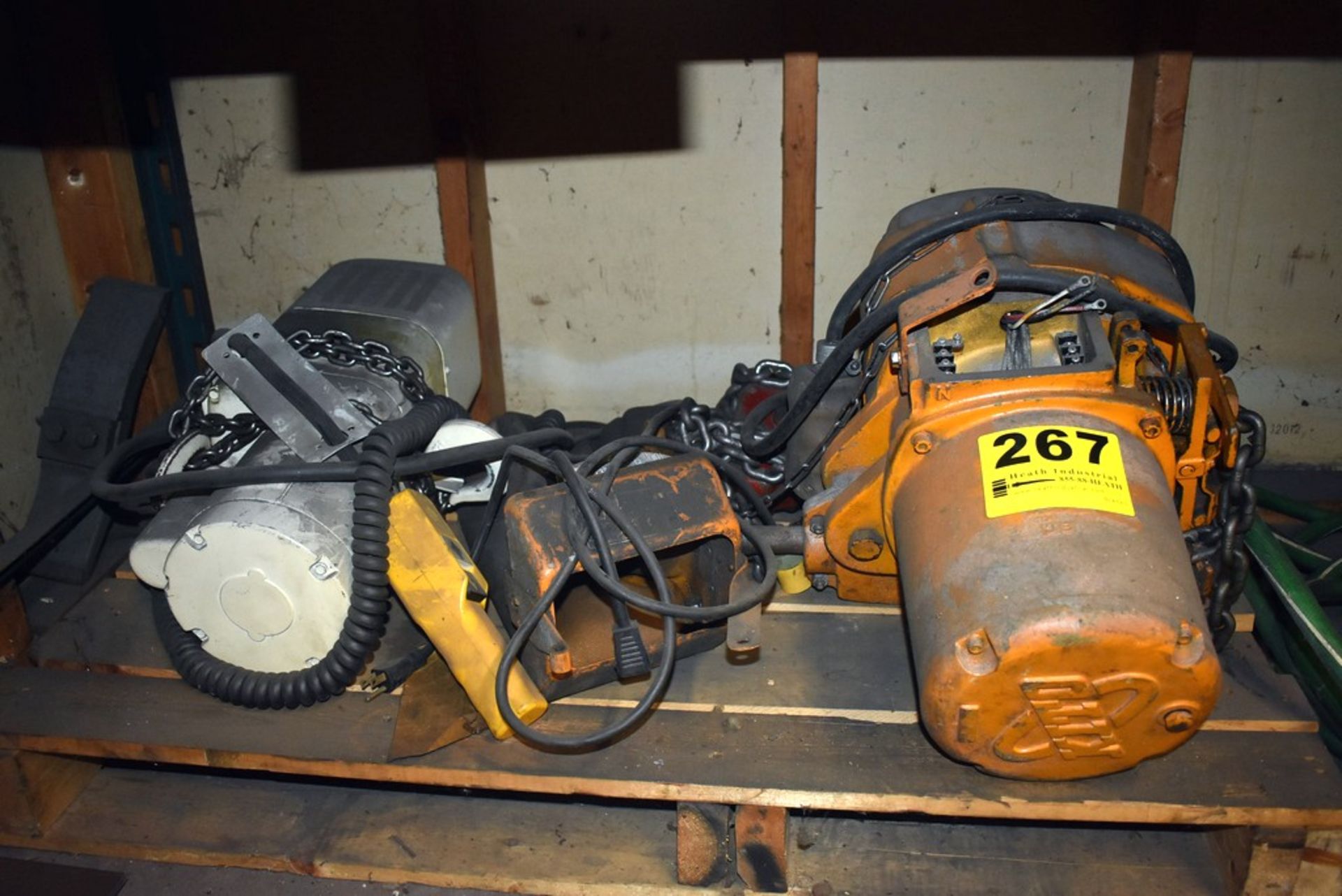 ELECTRIC CHAIN HOIST PARTS ON SKID