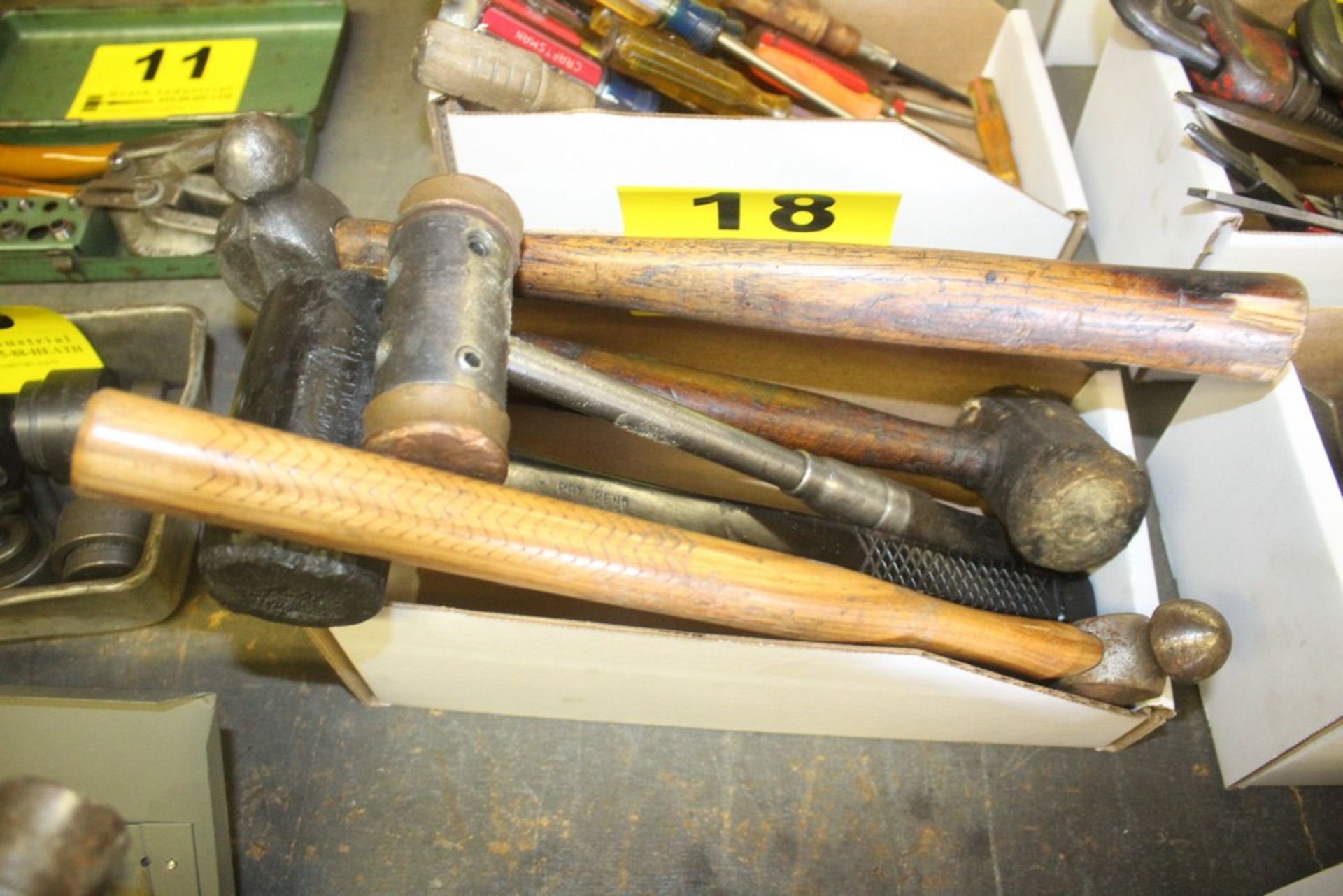 (5) ASSORTED HAMMERS & MALLETS IN BOX