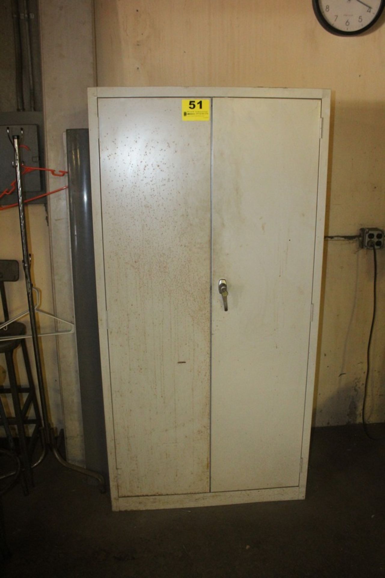 36" X 24" X 72" H TWO DOOR STEEL STORAGE CABINET WITH CONTENTS