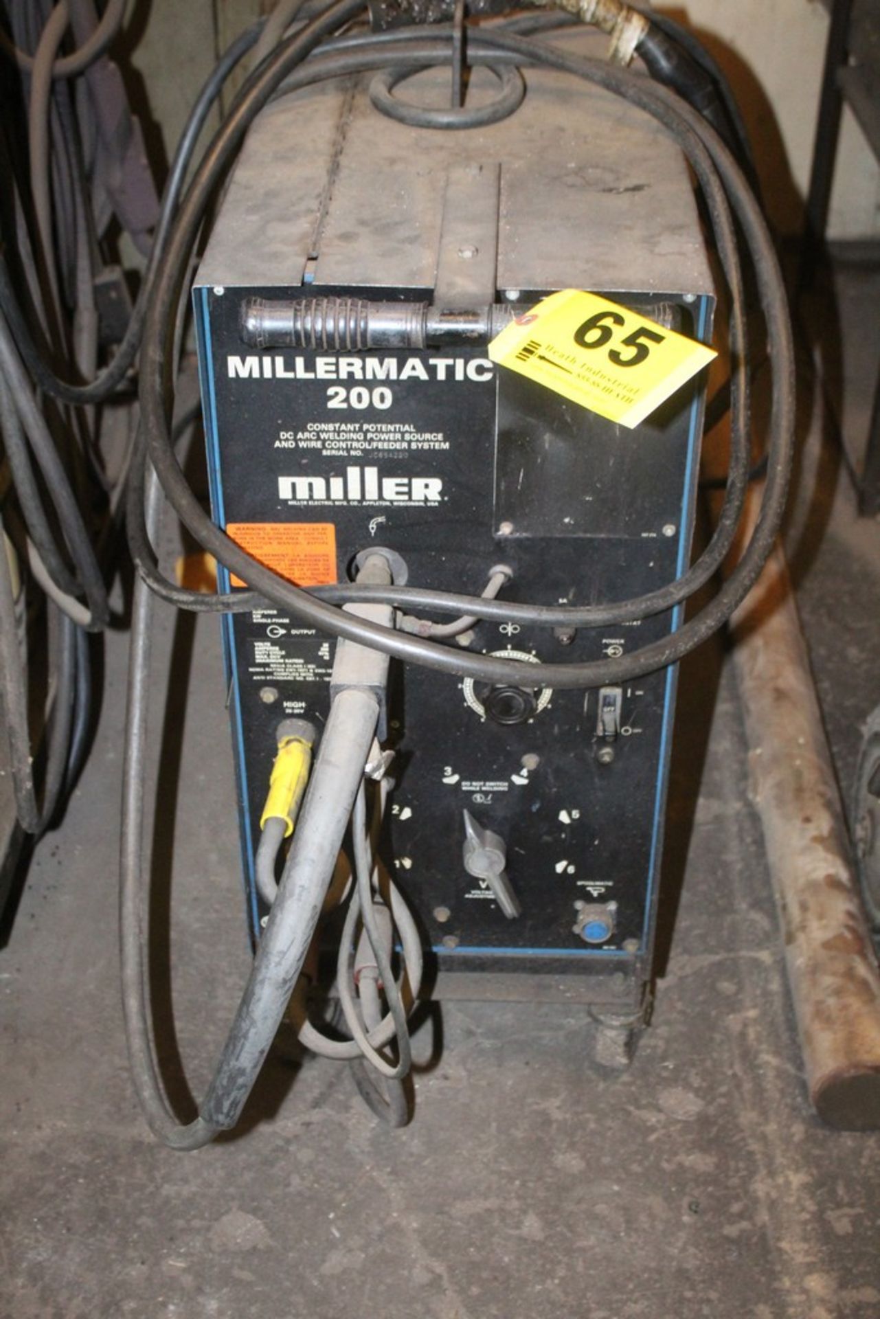 MILLER MODEL MILLERMATIC 200 CONSTANT POTENTIAL DC ARC WELDING POWER SOURCE S/N: JC654220 - Image 2 of 5