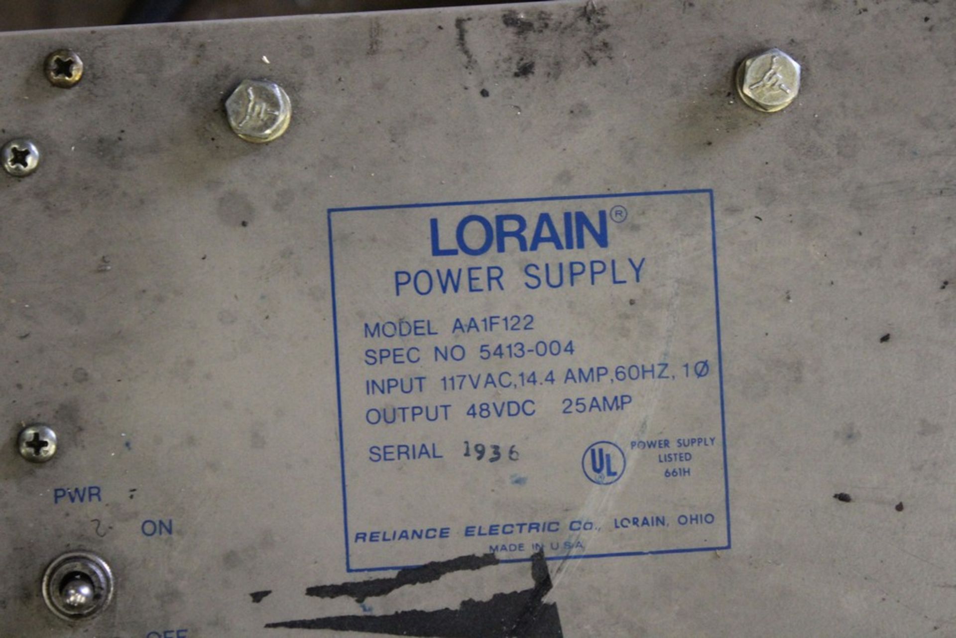 LORIAN MODEL AA1F122 48V DC POWER SUPPLY - Image 2 of 2