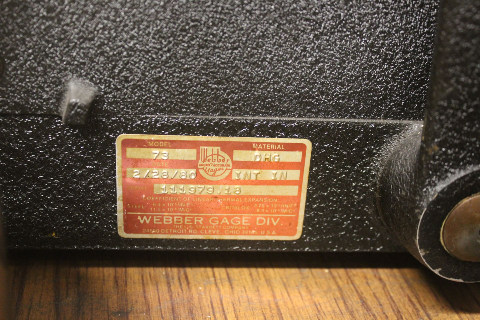 L.S. STARRETT WEBBER DIGI-CHEK II MODEL 73 HEIGHT GAGE - Image 6 of 7