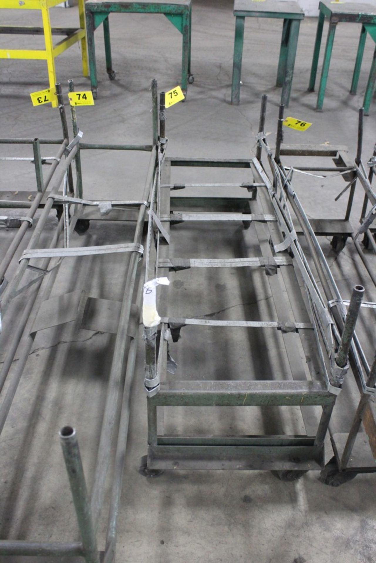 Material Cart - Fabricated Metal Construction - 14" Width x 62" Length