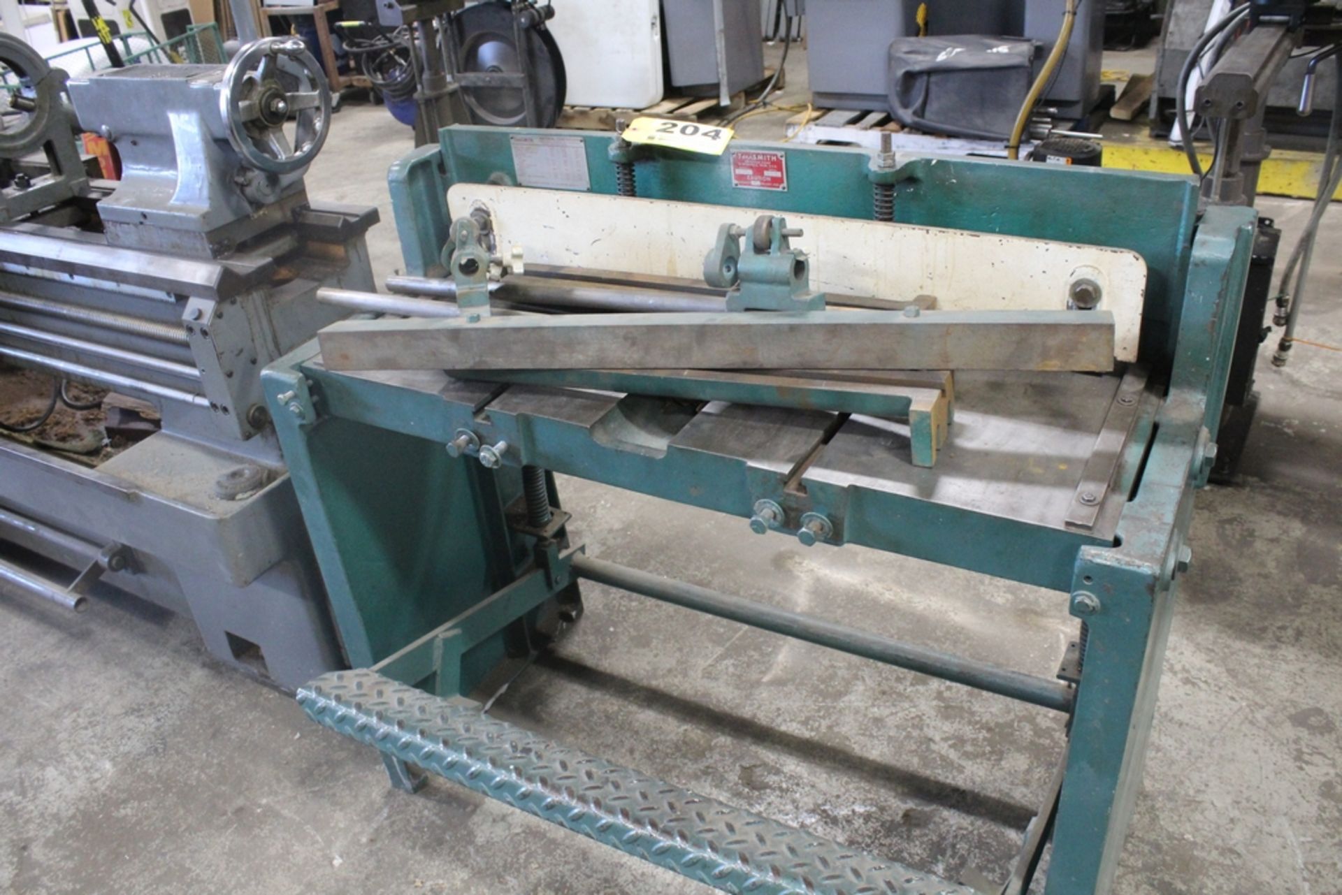 TENNSMITH 16 GAUGE X 36” MODEL 136 FOOT SHEAR, S/N 334 WITH MANUAL BACKGAUGE & (2) FRONT SUPPORTS