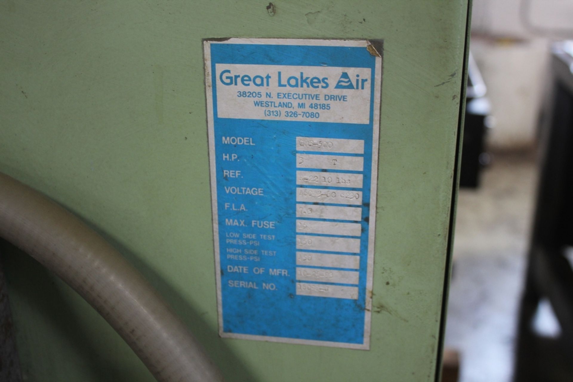 GREAT LAKES MODEL CF-500 AIR DRYER, S/N 16098-J - Image 2 of 2