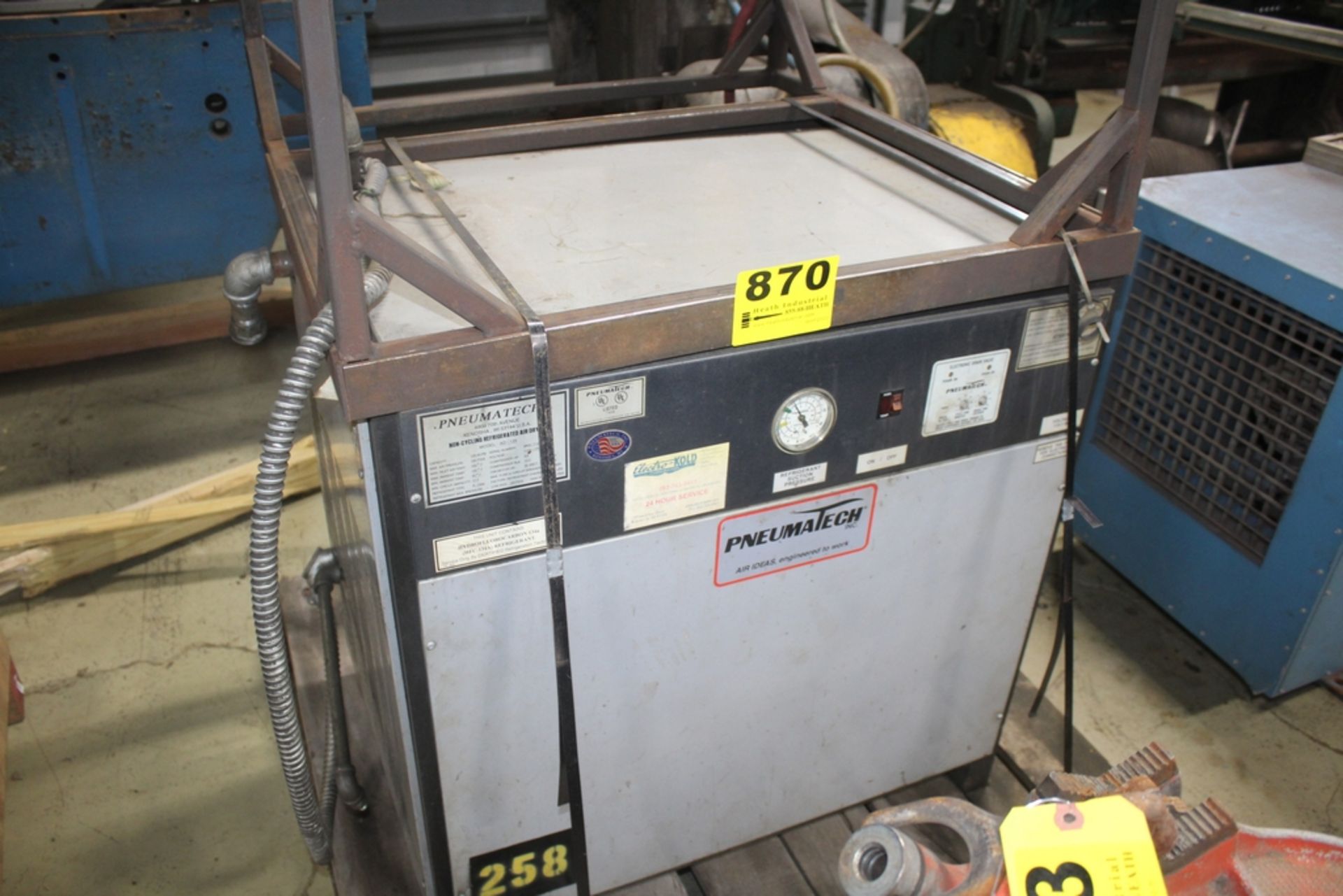 PNEUMATECH MODEL AD-125 NON-CYCLING REFRIGERATED AIR DRYER, 125SCFM. 150PSIG, S/N 9802-T128463-ST - Image 3 of 3