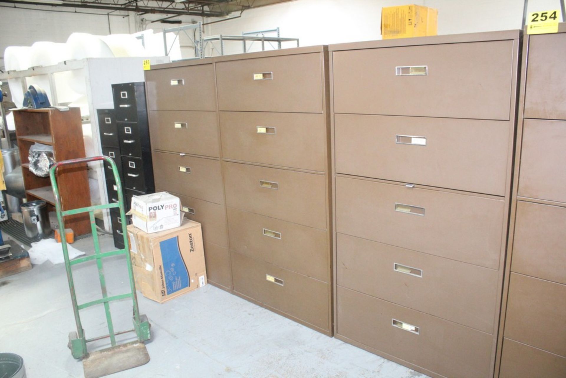 (3) FIVE DRAWER LATERAL FILE CABINETS, 36'X 18" X 65"