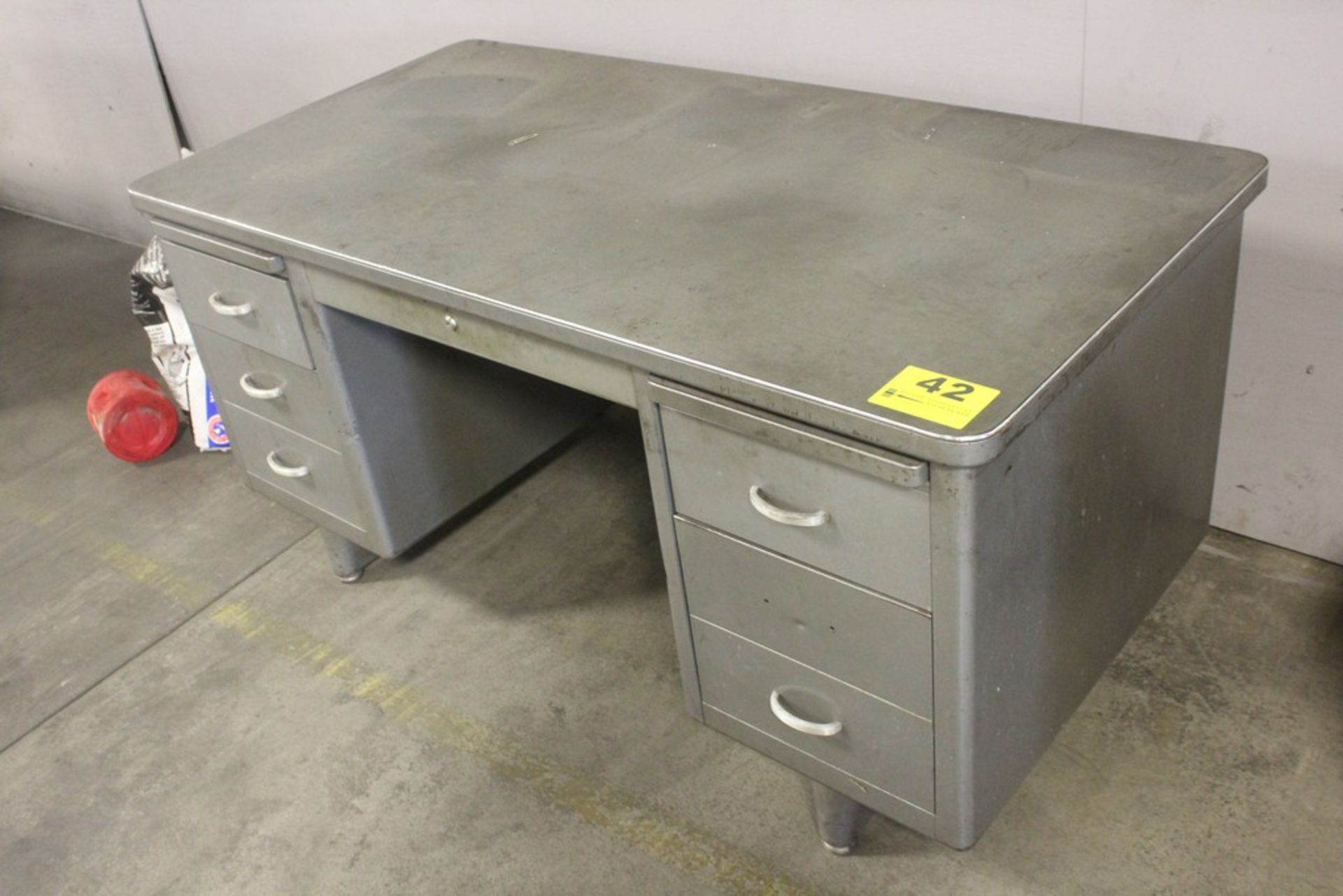 STEEL PEDESTAL DESK, 29" X 60" X 30"