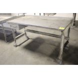 STEEL SHOP TABLE WITH DRAWER, 37-1/2" X 72" X 34"