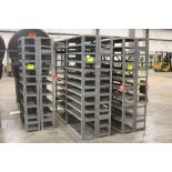 DOUBLE SIDED SHELVING UNIT, 75" X 72" X 24"