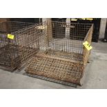 COLLAPSIBLE STEEL WIRE BASKET, 30" X 41" X 43"