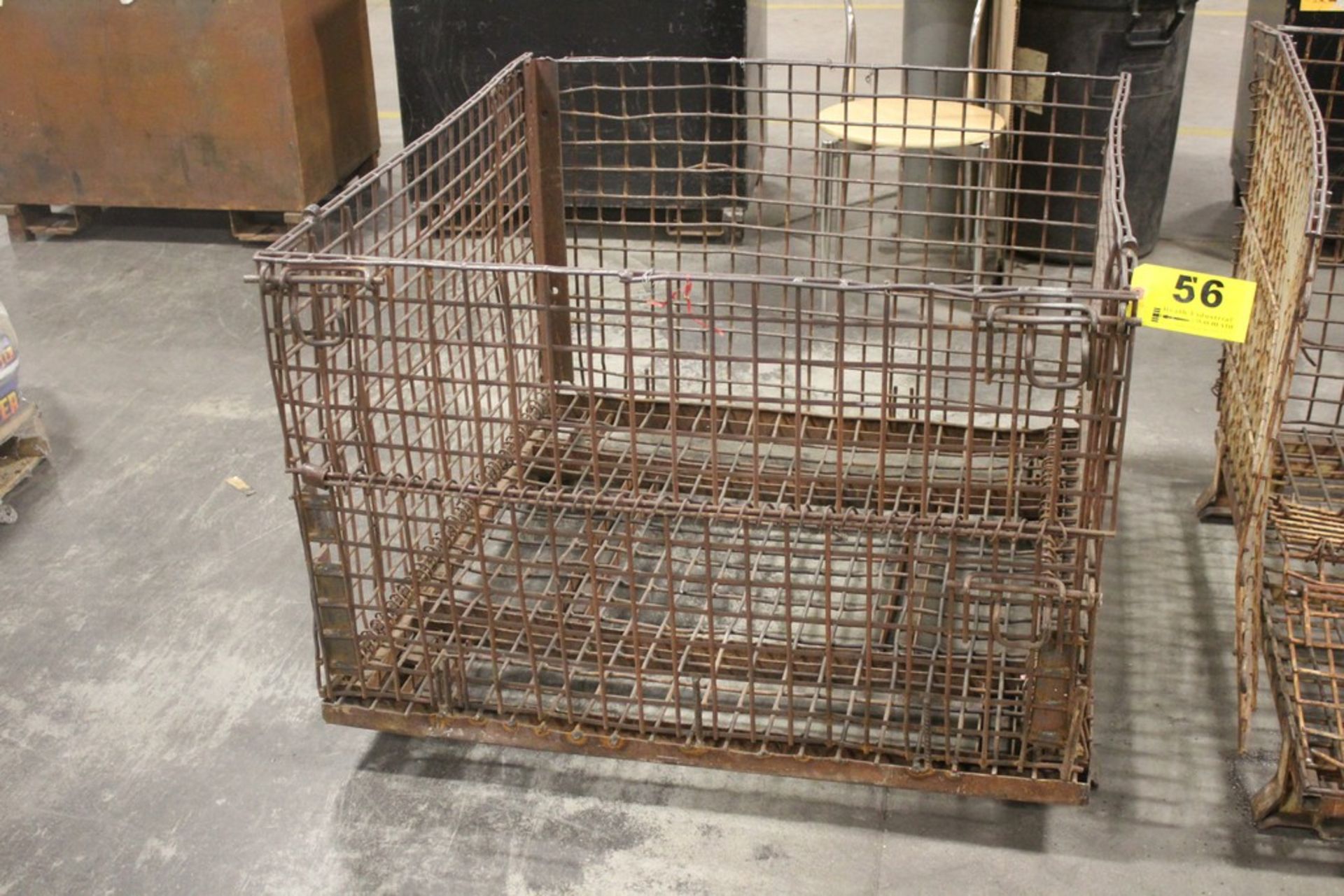 COLLAPSIBLE STEEL WIRE BASKET, 30" X 41" X 43"