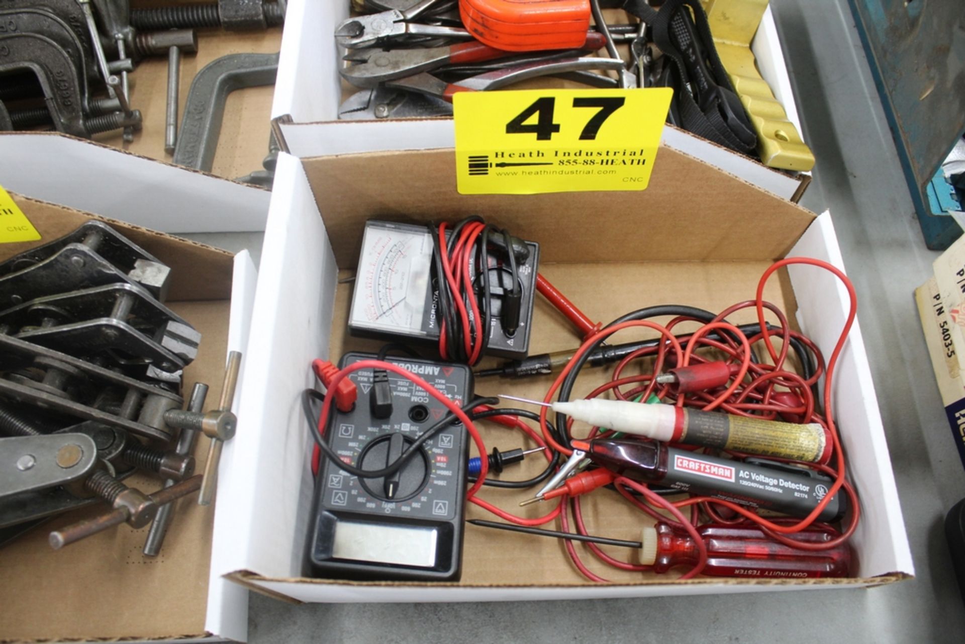 ASSORTED ELECTRCIAL TEST EQUIPMENT IN BOX