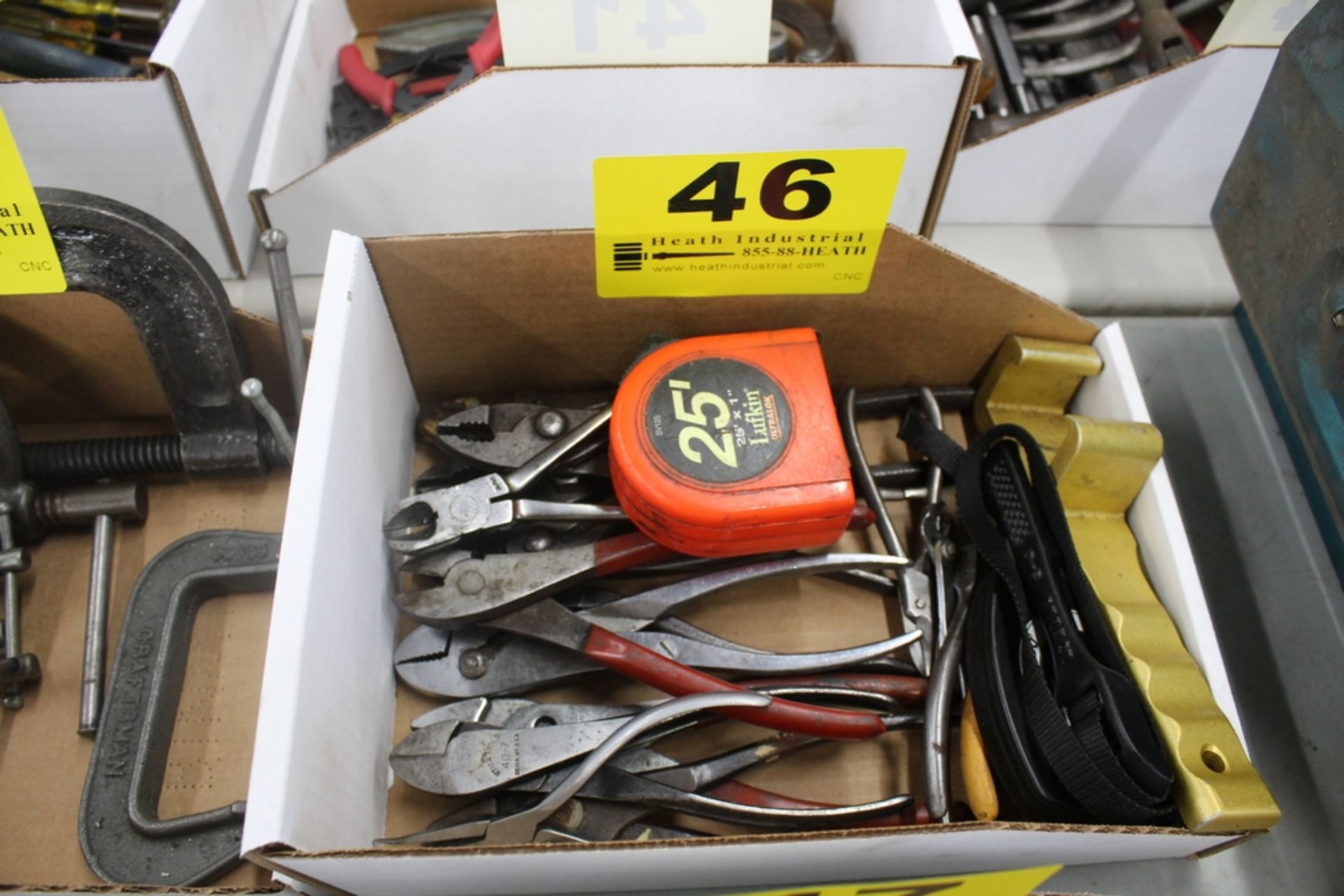 PLIERS & ASSORTED HAND TOOLS IN BOX