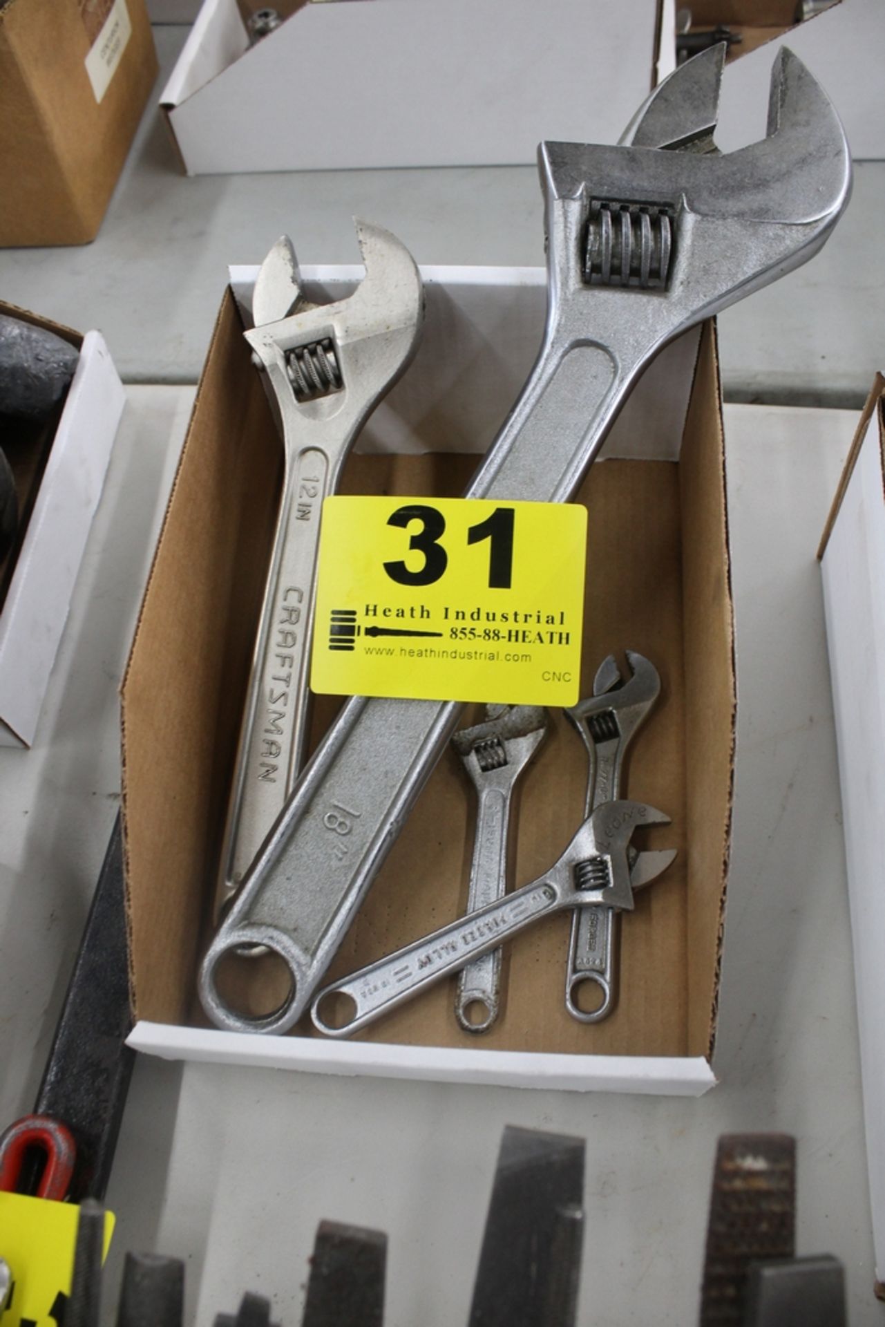 (5) ASSORTED CRESCENT WRENCHES IN BOX