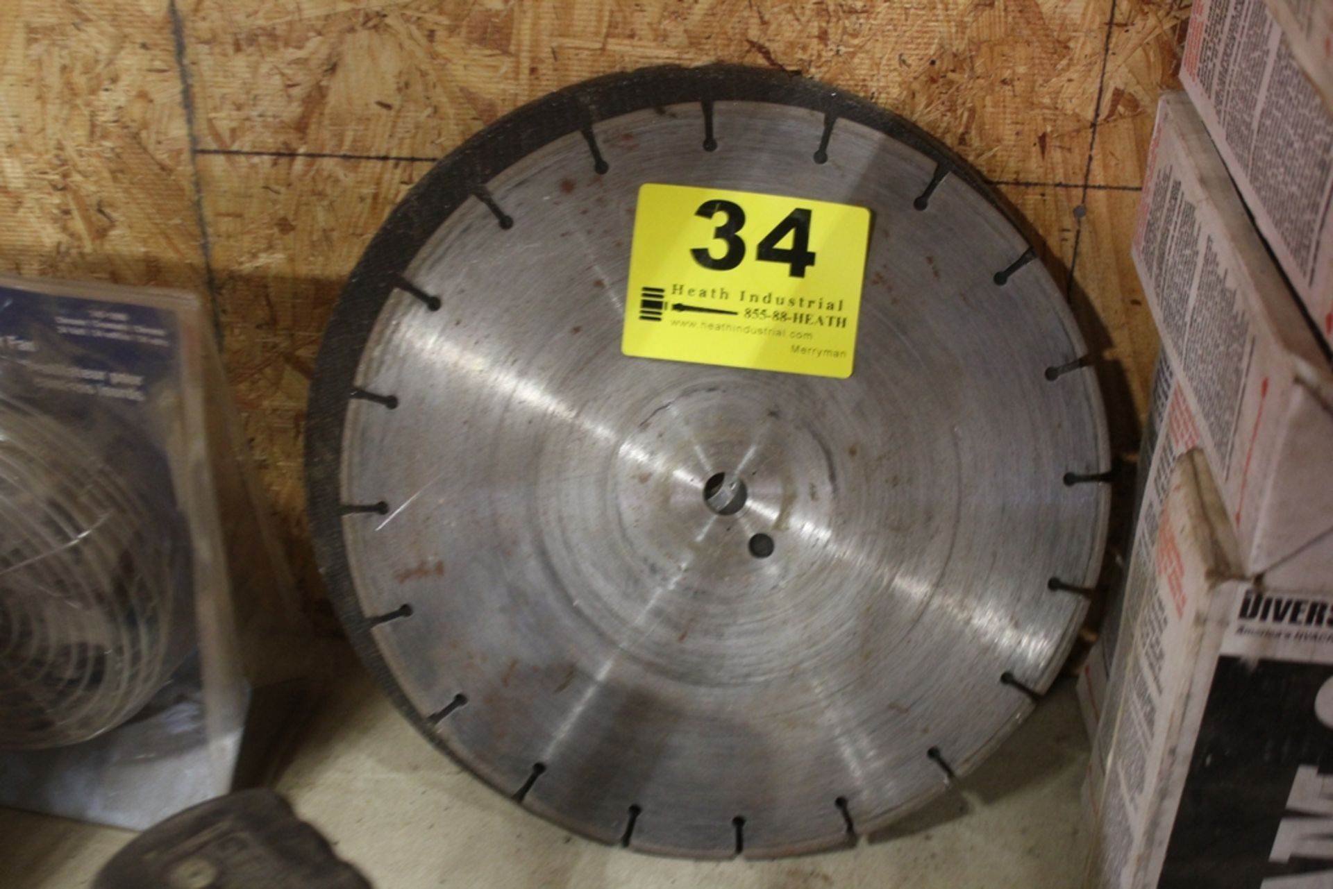 14" DIAMOND BLADE & (2) CORBORENDUM BLADES