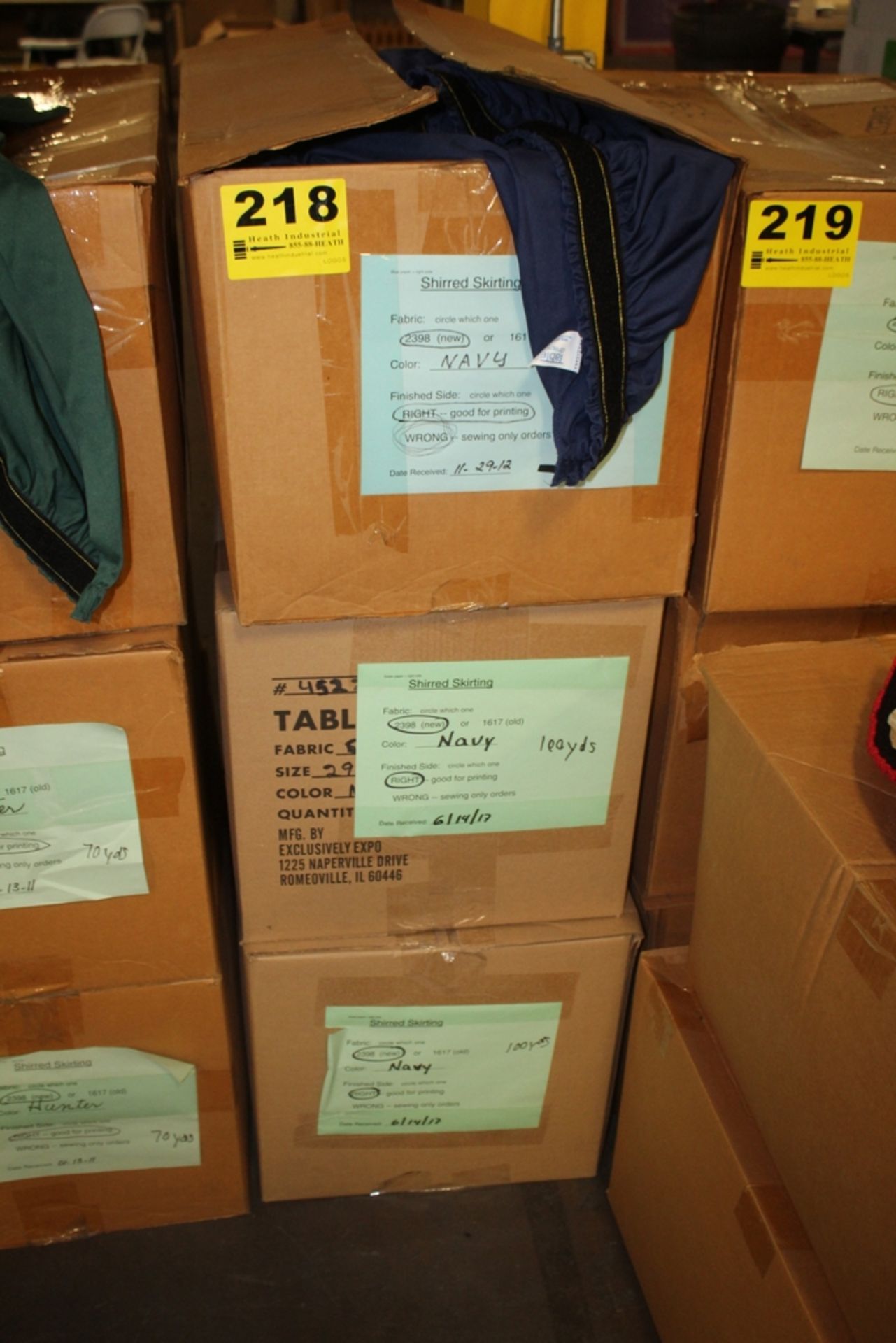 (3) CASES OF FABRIC WITH VELCRO EDGE, NAVY