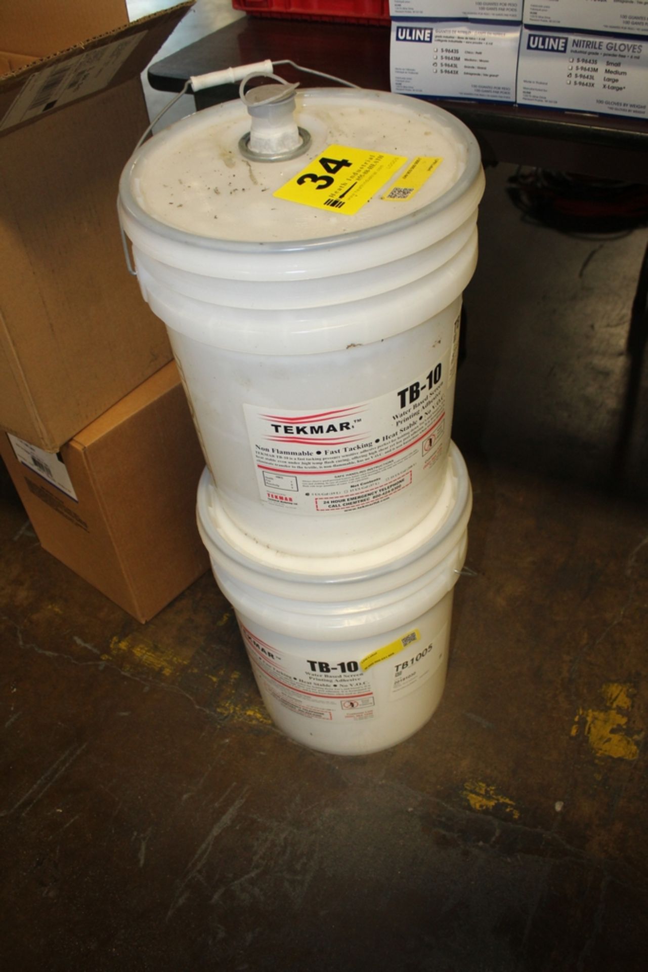(2) CONTAINERS OF TEKMAR TB-10 WATER BASED SCREEN PRINTING ADHESIVE
