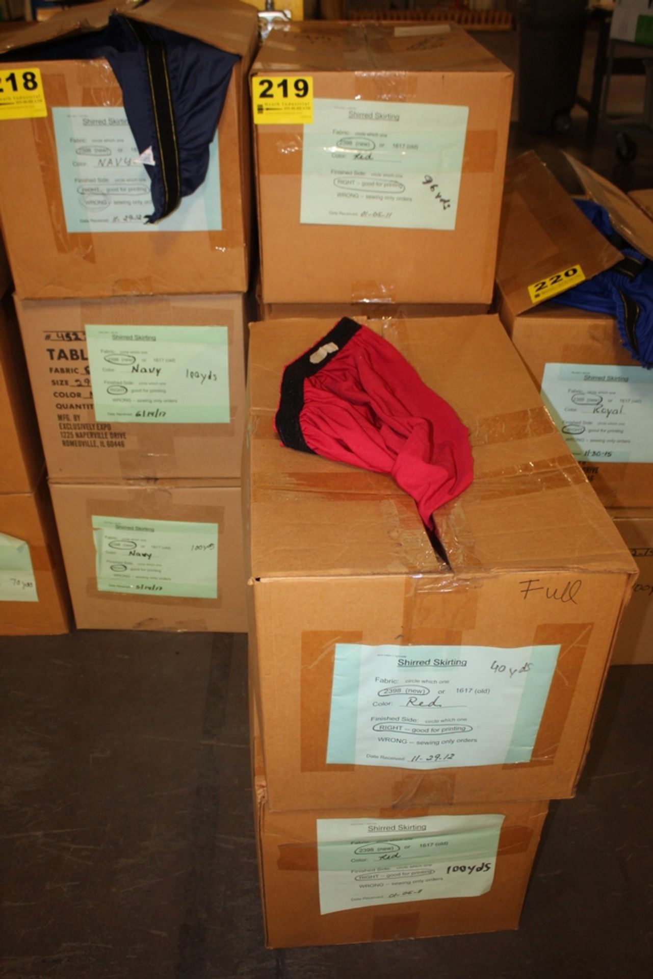 (5) CASES OF FABRIC WITH VELCRO EDGE, RED