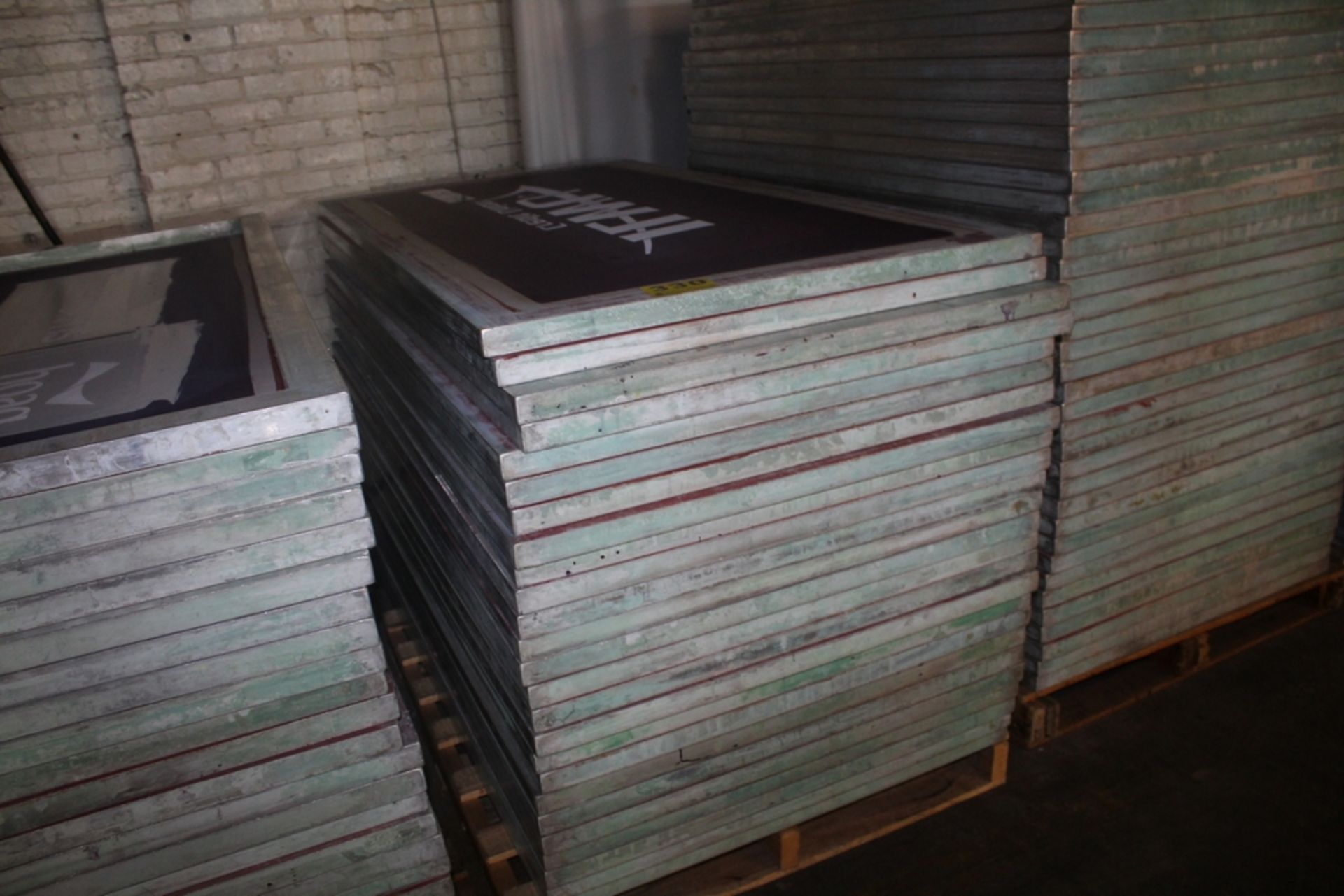 (25) ALUMINUM SILKSCREEN FRAMES, 37" X 73" X 1-1/2" X 2-1/2"