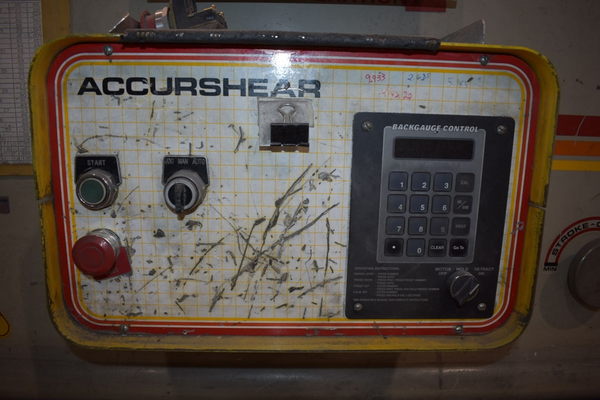 ACCURSHEAR MODEL 625012 1/4" X 12' HYDRAULIC POWER SQUARING SHEAR S/N 2606: FRONT OPERATED POWER - Image 14 of 17