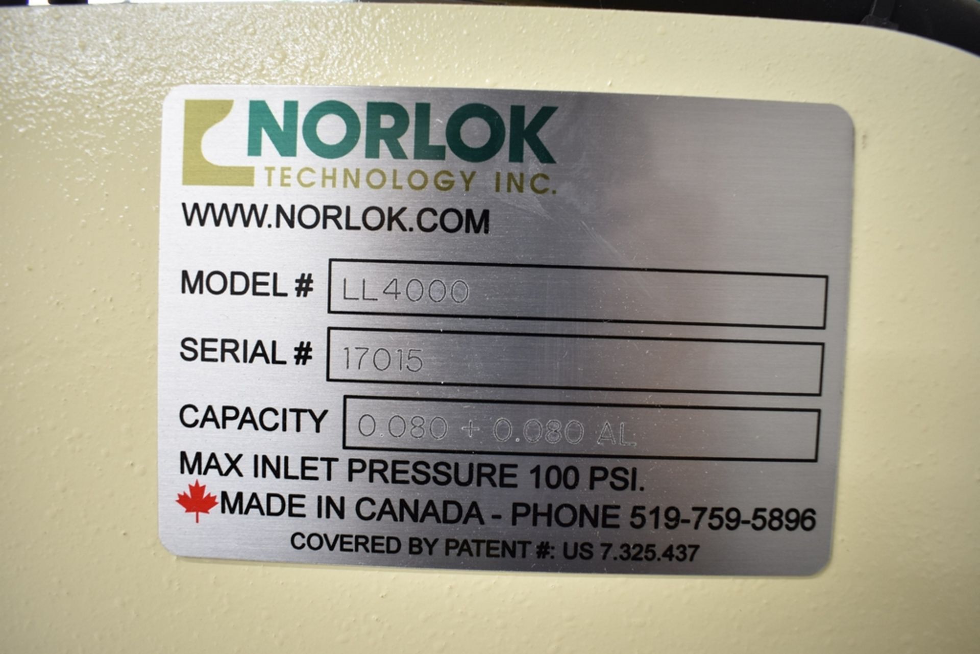 NORLOCK MODEL LL400 LETTERLOK 4000 CHANNEL LETTER FASTENER S/N 17015: 25" THROAT, 30" X 60" TABLE, - Image 6 of 6