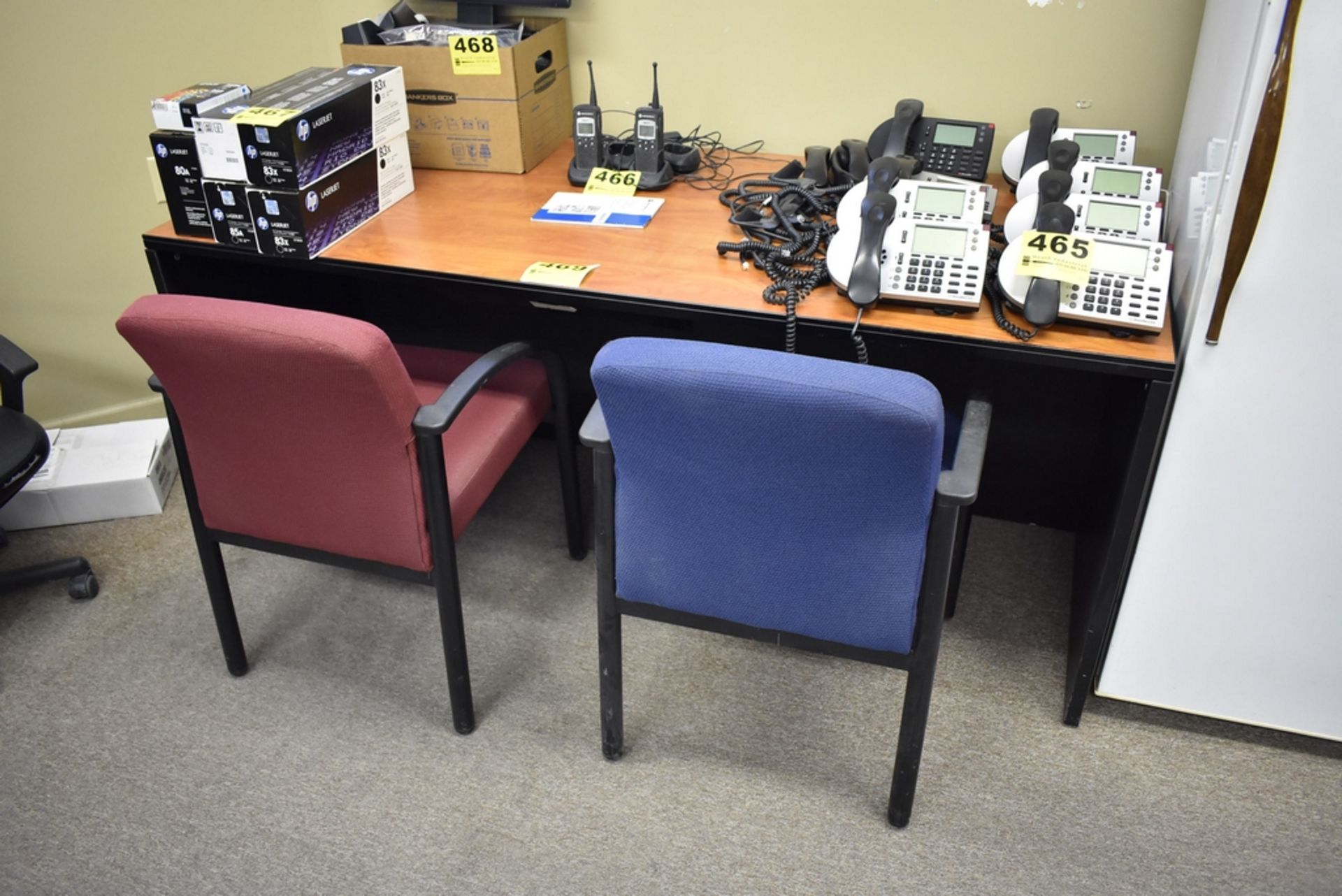 6' OFFICE TABLE, (2) SIDE CHAIRS
