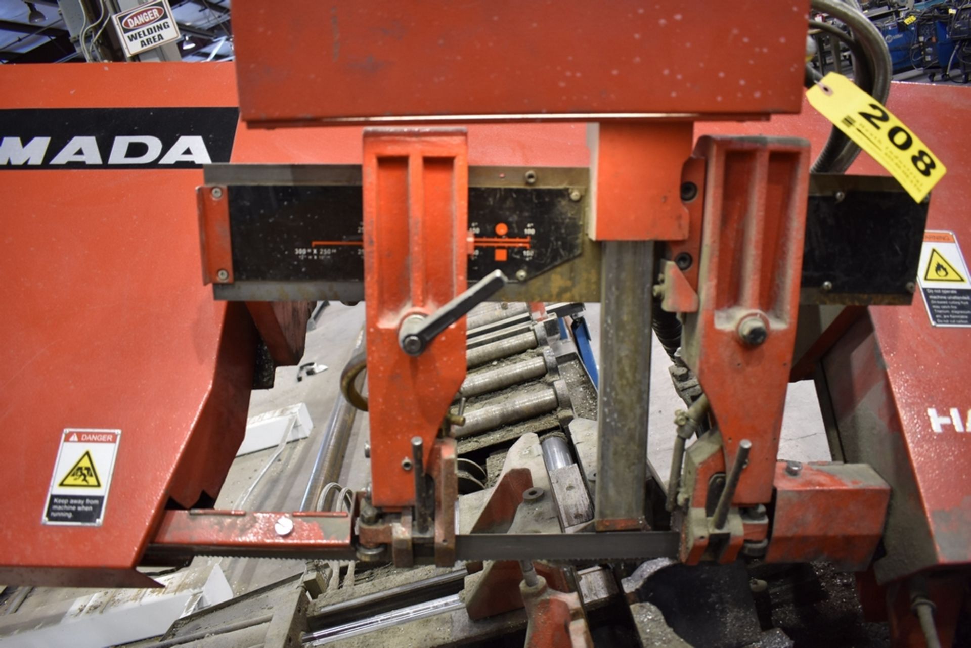 AMADA MODEL HA-250W 11" X 10" HORIZONTAL METAL CUTTING BAND SAW (2015) S/N 65030210 WITH INFEED & - Image 4 of 15