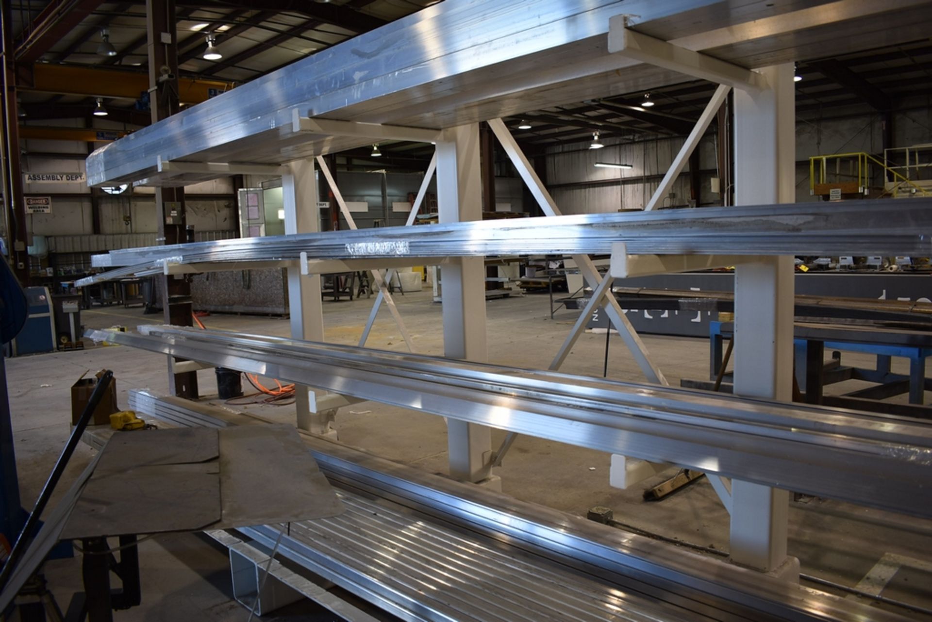 DOUBLE SIDED STEEL CANTILEVER RACK 12' W X 94" H, (12) WELDED 36" ARMS EACH SIDE - Image 2 of 2