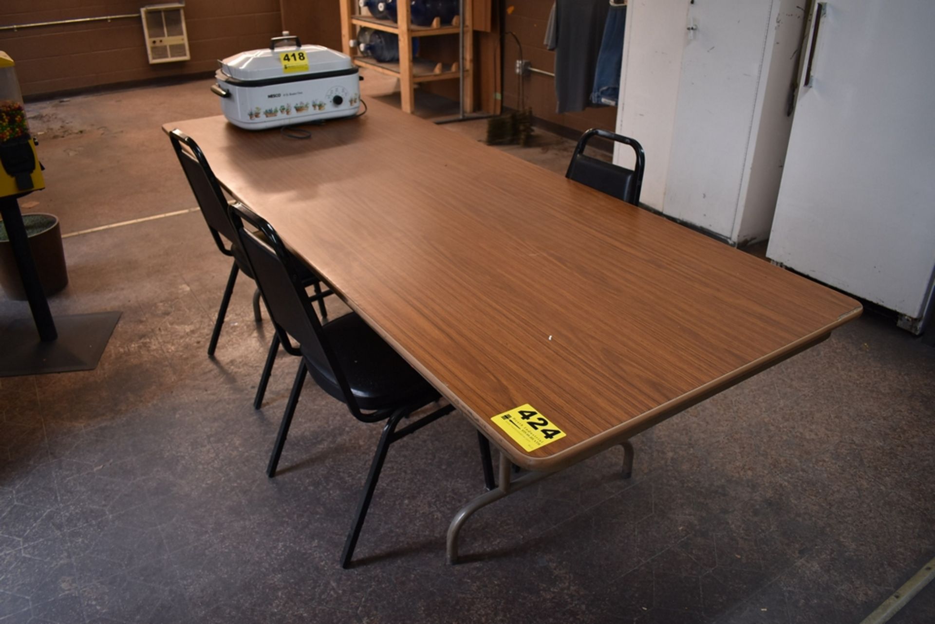 8' FOLDING TABLE WITH (3) CHAIRS