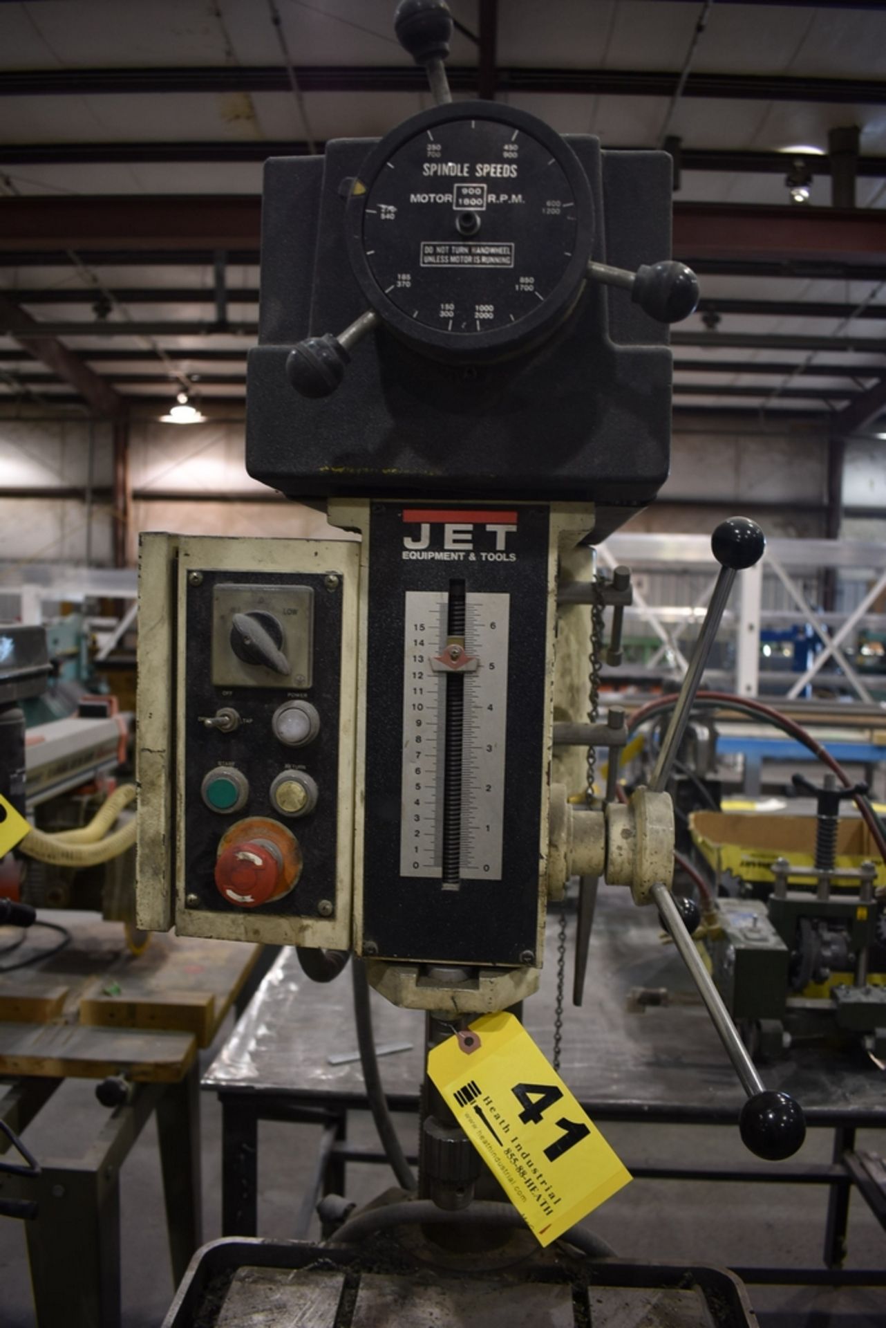 JET MODEL JDP-20VS-3 20" VARIABLE SPEED FLOOR STANDING DRILL PRESS, 150-2000 SPINDLE SPEEDS, 16" X - Image 2 of 6