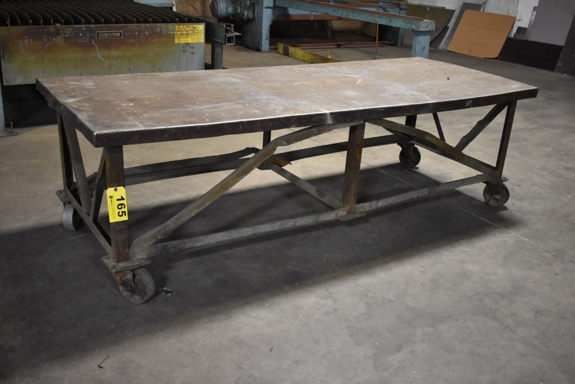 PORTABLE HEAVY DUTY STEEL TABLE 98" X 36" X 30"