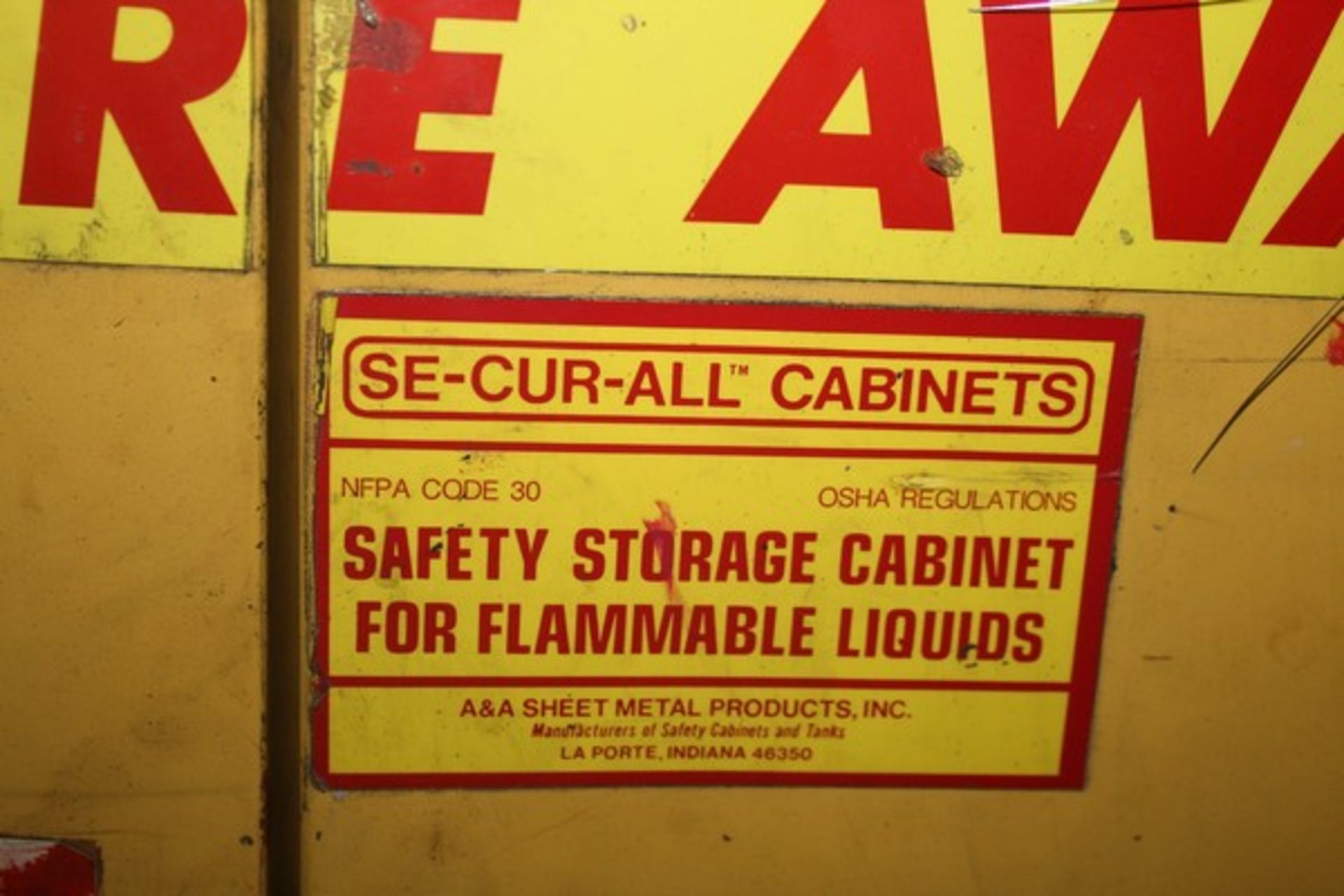 SE-CUR-ALL FLAMMABLE LIQUID STORAGE CABINET, 50 X 34" X 50" - Image 2 of 3
