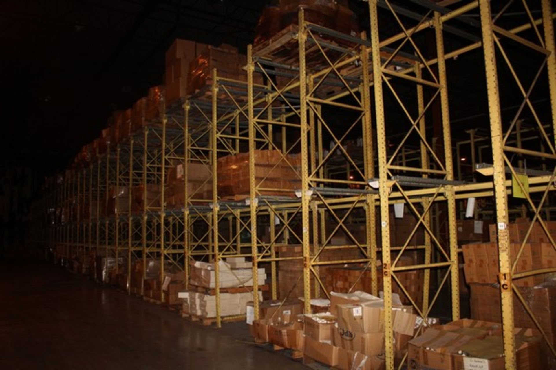 (33) SECTIONS OF DOUBLE SIDED PALLET RACK WITH FRONT TO BACK CROSSBEAMS, 14' X 8' X 48"