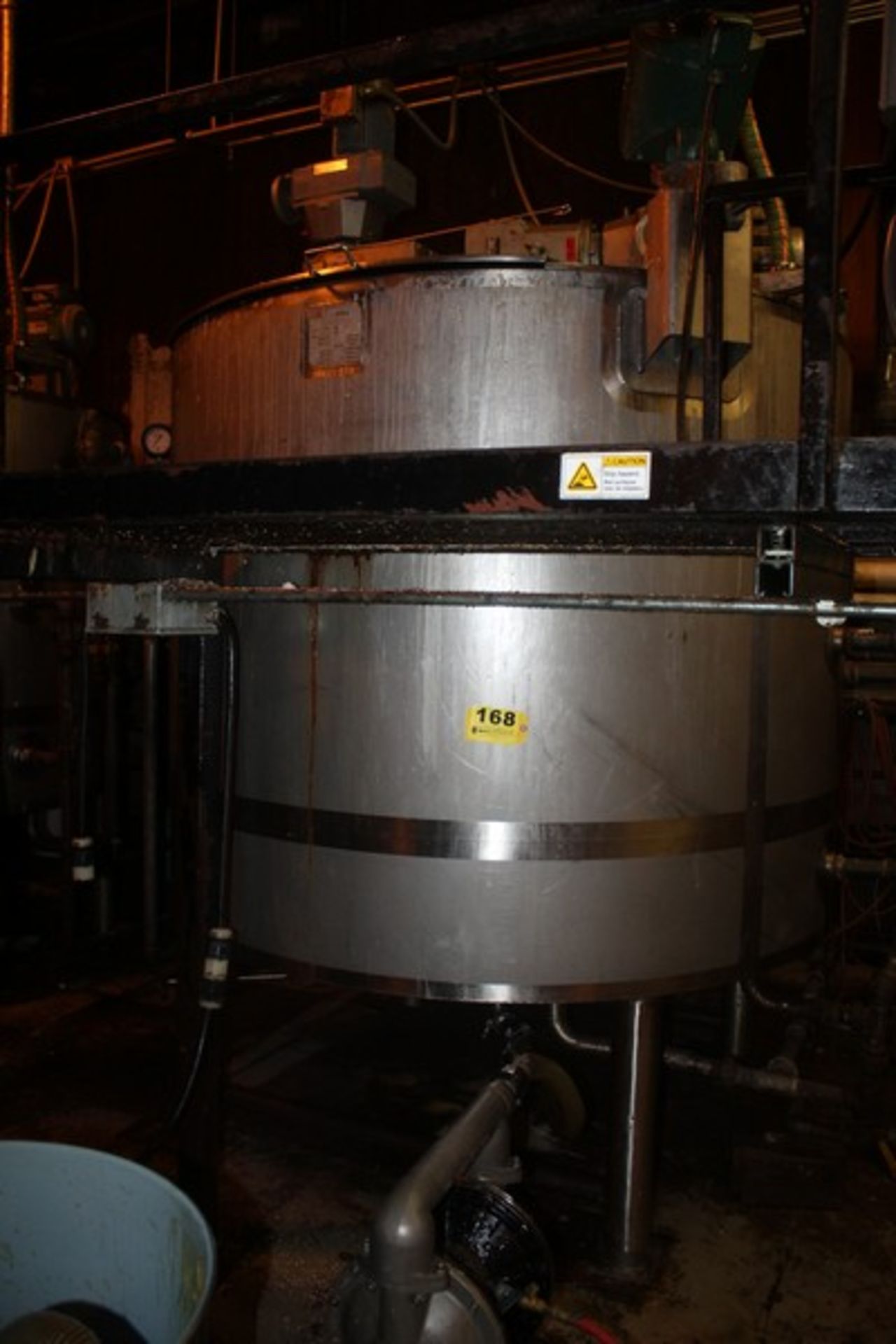 WALKER 1000 GAL JOVC SCRAPE TANK 316L SS RATED 75PSI DUAL ACTION WITH LIGHTNIN MIXER (1997)