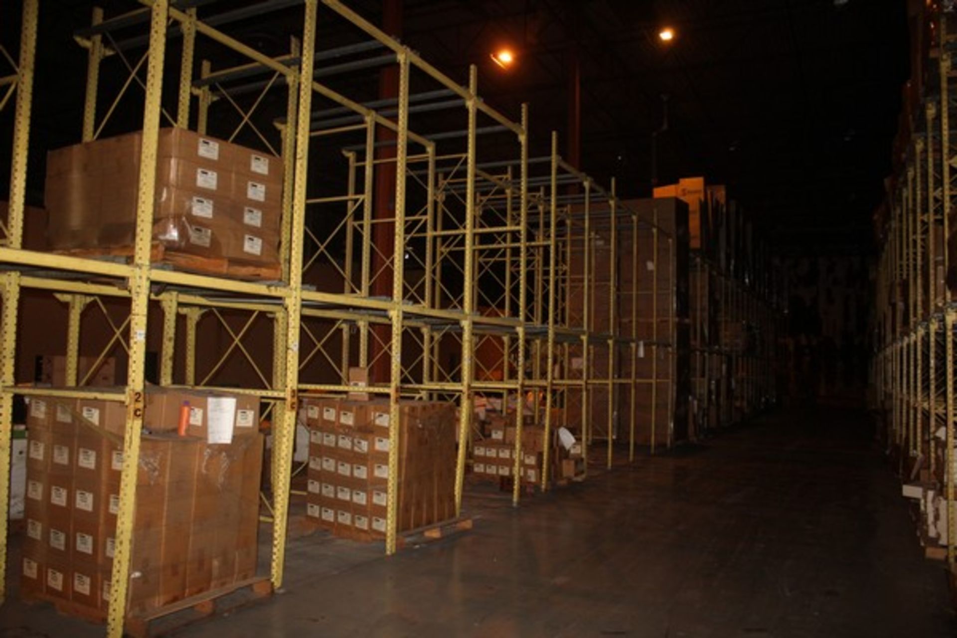 (33) SECTIONS OF DOUBLE SIDED PALLET RACK WITH FRONT TO BACK CROSSBEAMS, 14' X 8' X 48"