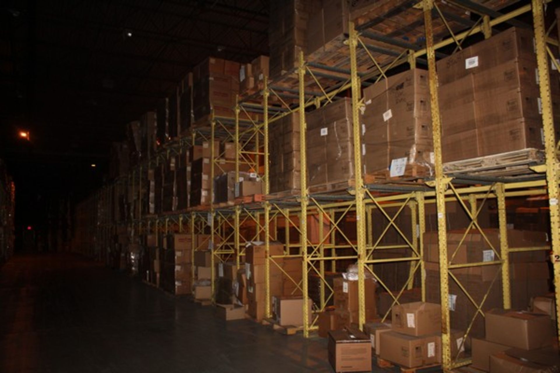 (33) SECTIONS OF DOUBLE SIDED PALLET RACK WITH FRONT TO BACK CROSSBEAMS, 14' X 8' X 48"