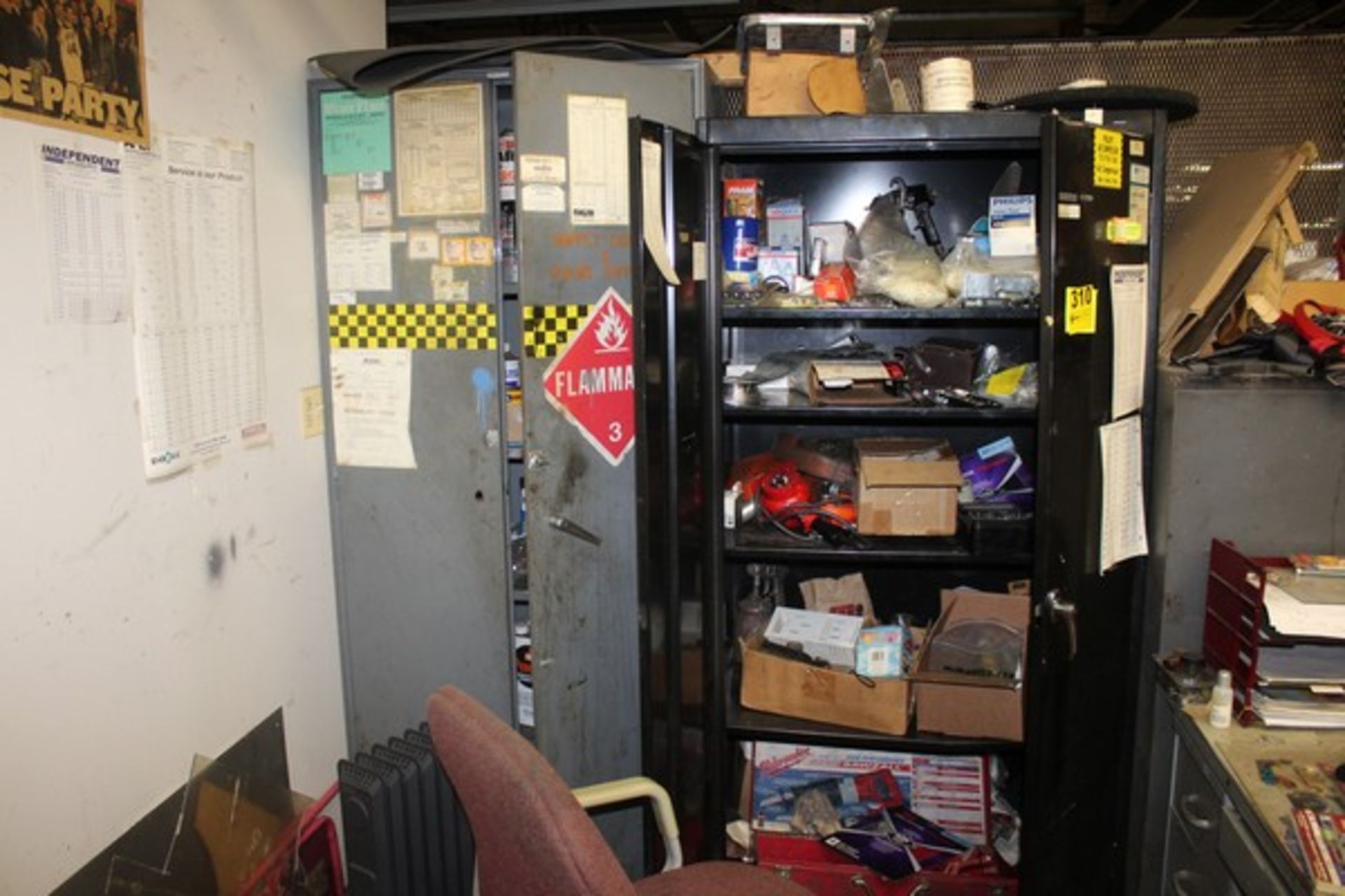 (2) TWO DOOR STORAGE CABINETS WITH CONTENTS