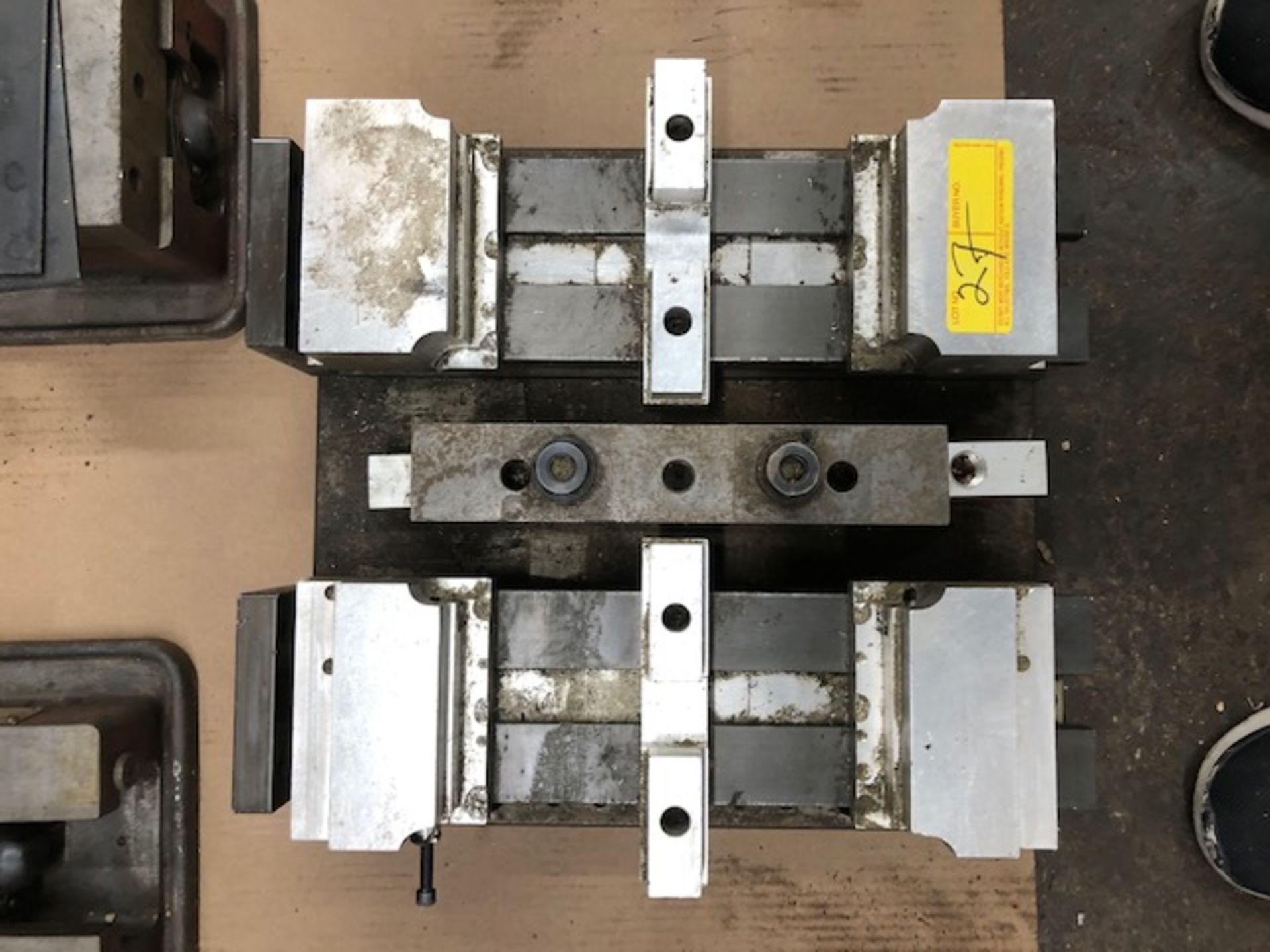 (2) CHICK 4” MODEL QL-4 VISES MOUNTED ON COMMON PLATE LOADING FEE: NO CHARGE